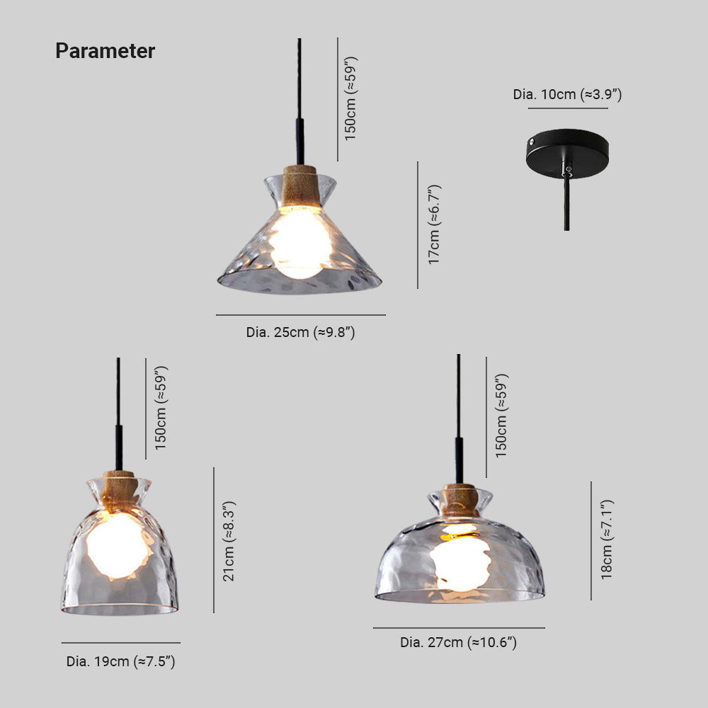 Arisha Suspension Dôme Vintage, Verre, Marron, Salon - Neutralighting