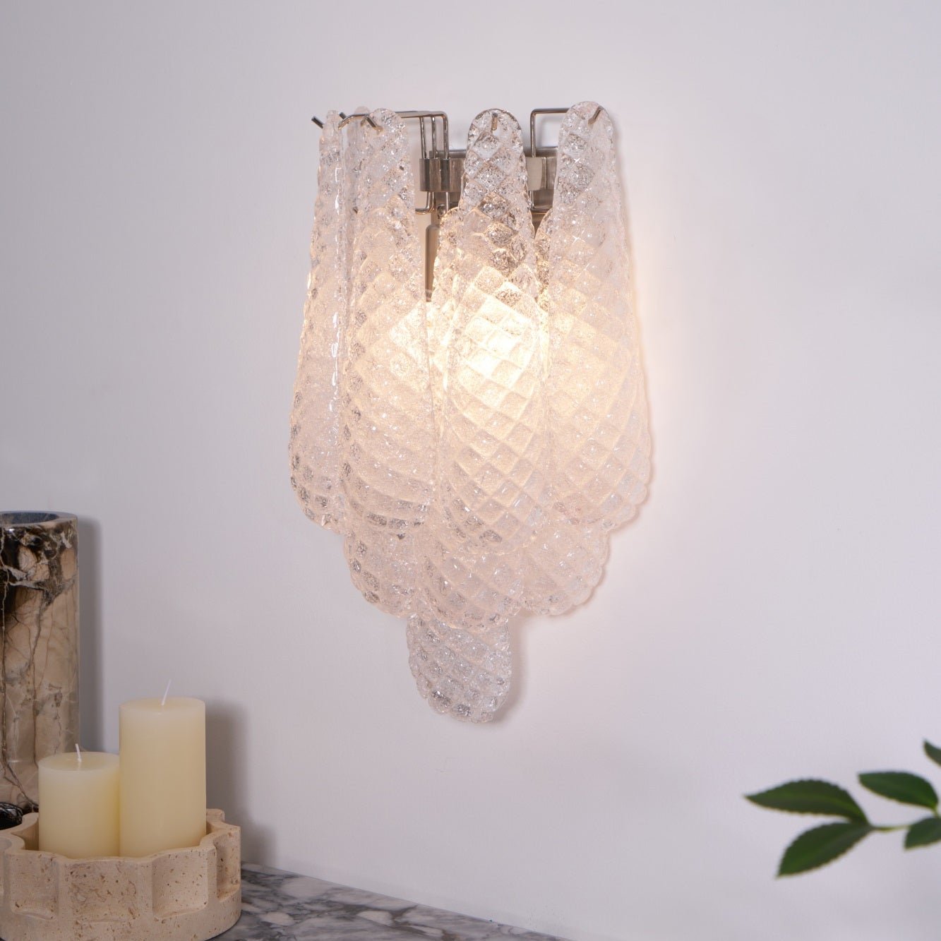 Aurora Wall Lamp Pink Teardrop Glass Floral Artistic - Letslighting