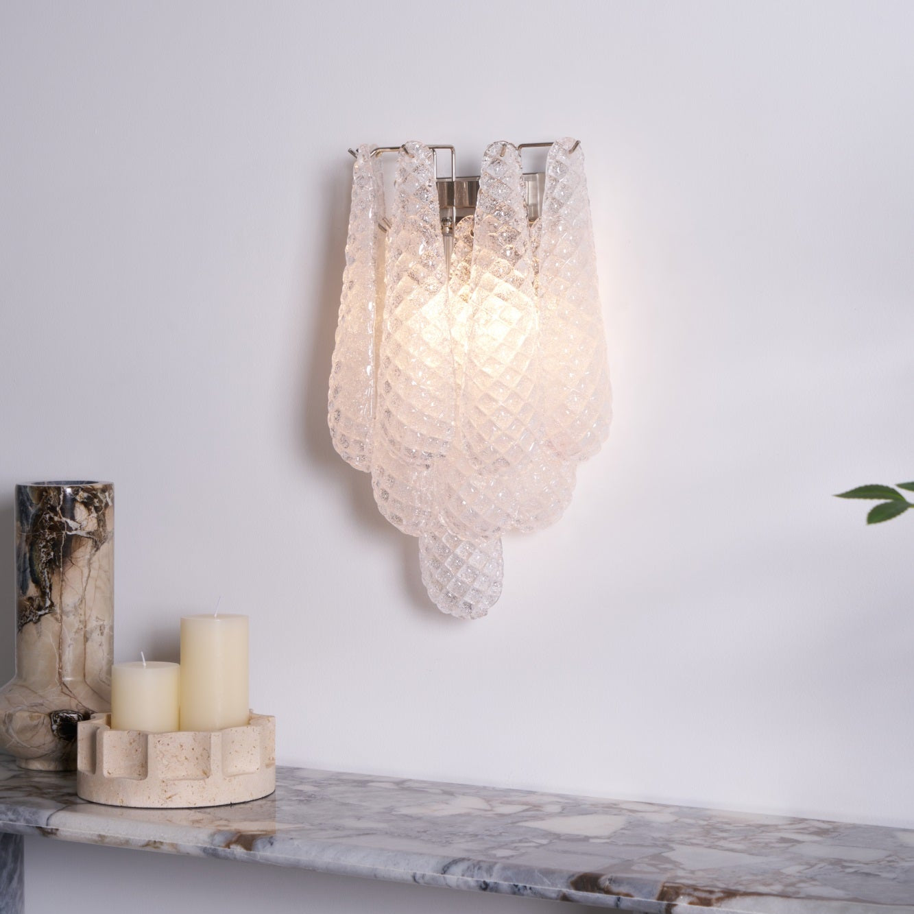 Aurora Wall Lamp Pink Teardrop Glass Floral Artistic - Letslighting