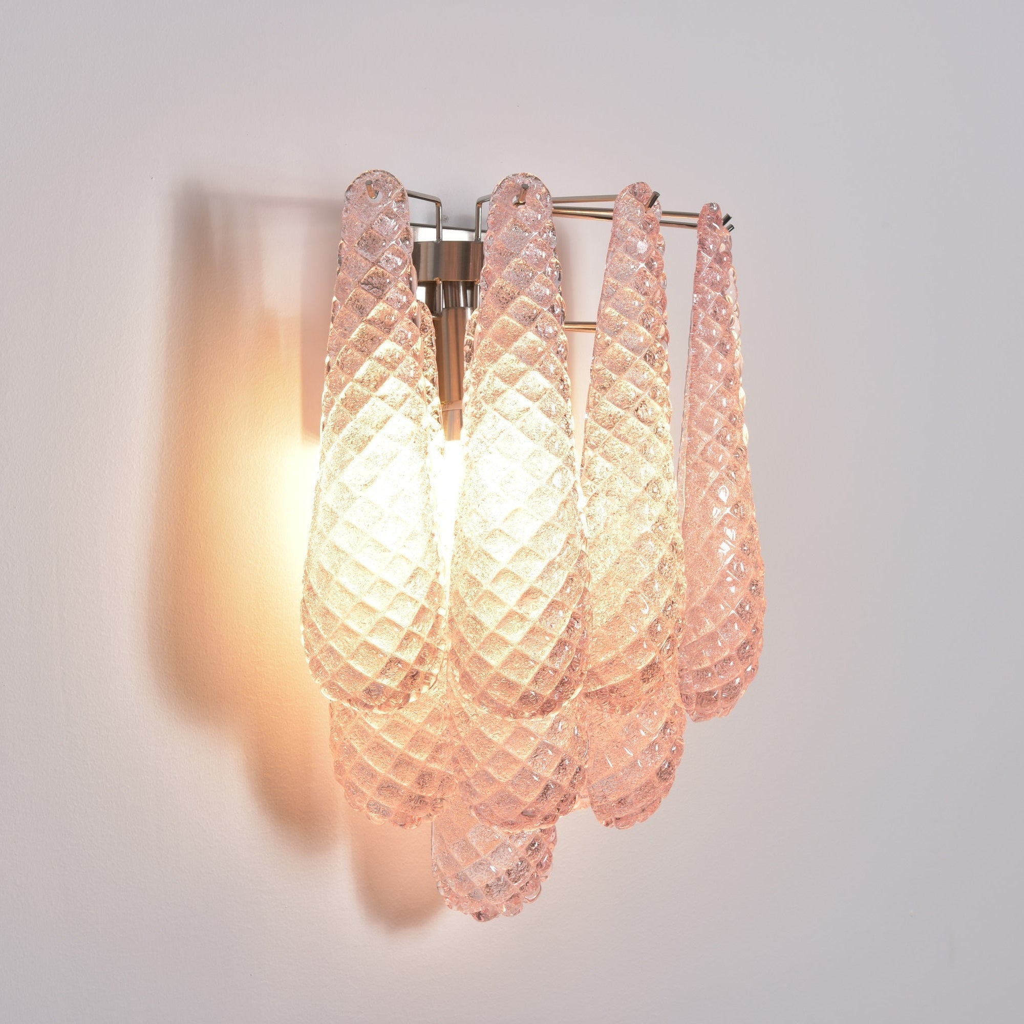 Aurora Wall Lamp Pink Teardrop Glass Floral Artistic - Letslighting