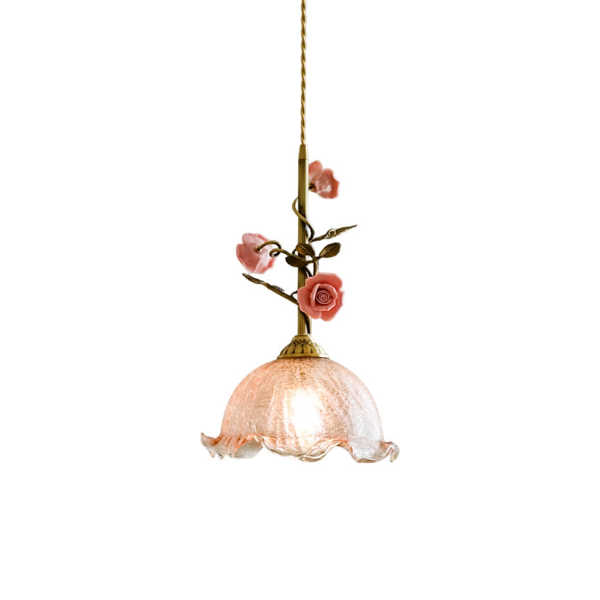 Ilsoris Lampe Pendentive Céramique Verre Rose Créativité Individuelle - Neutralighting
