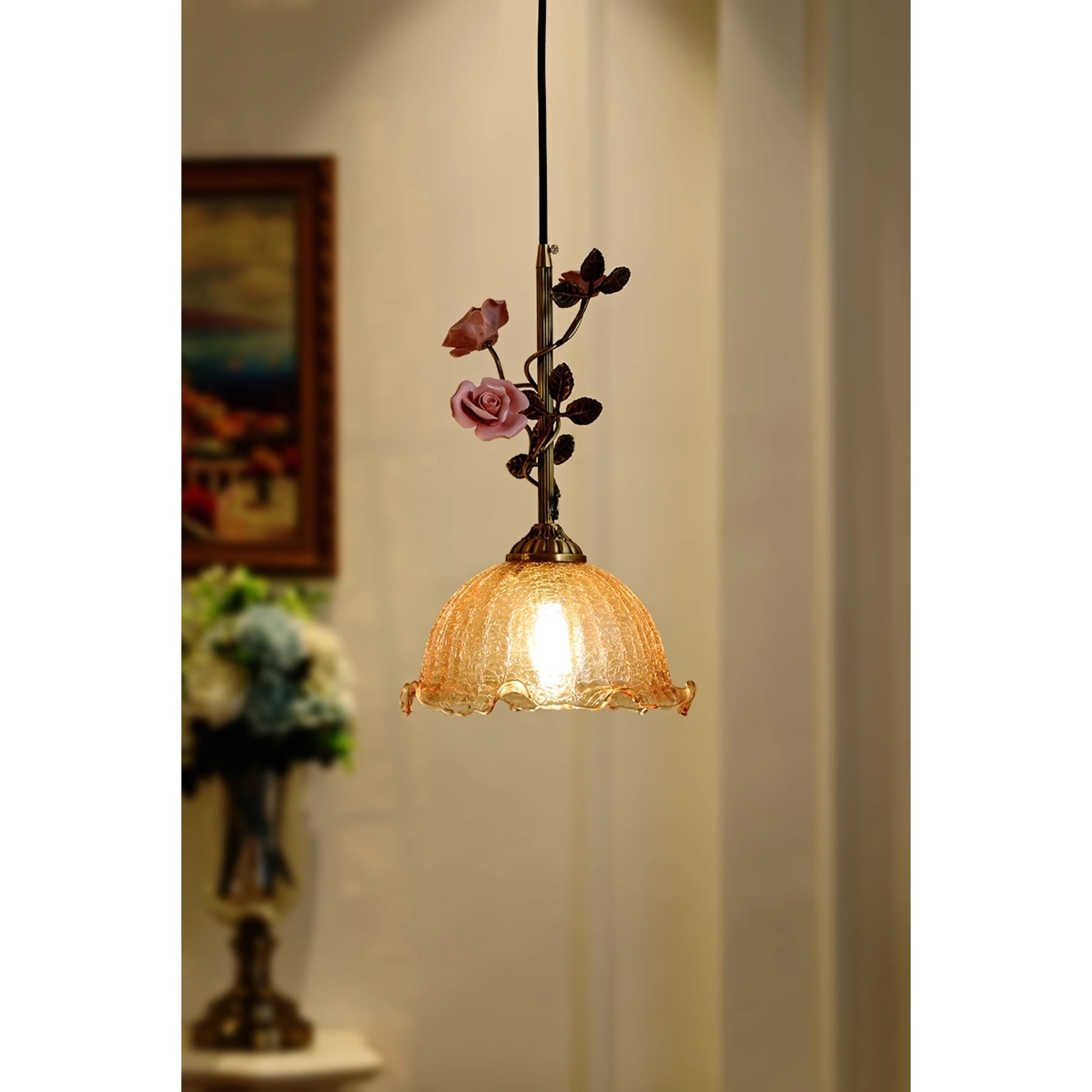 Ilsoris Lampe Pendentive Céramique Verre Rose Créativité Individuelle - Neutralighting