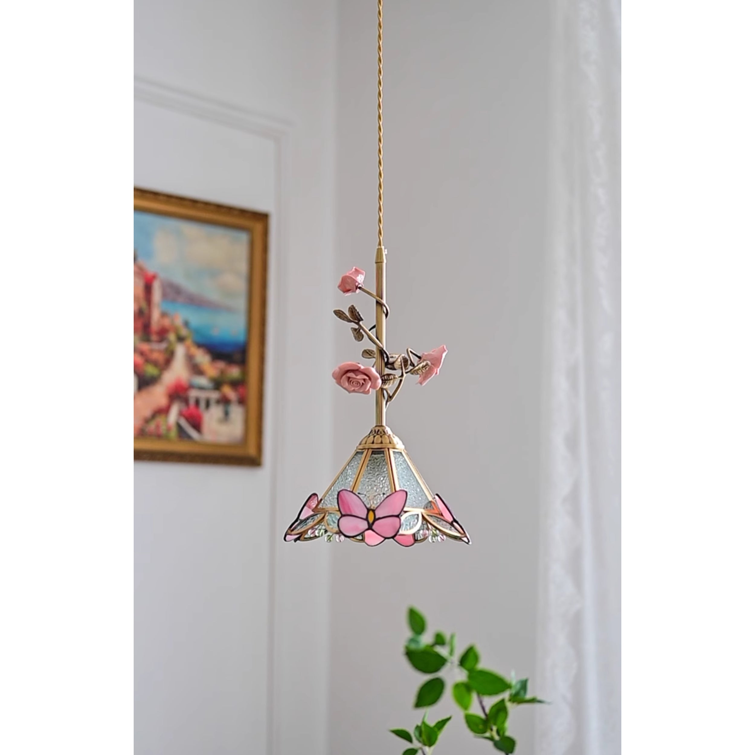 Ilsoris Lampe Pendentive Céramique Verre Rose Créativité Individuelle - Neutralighting