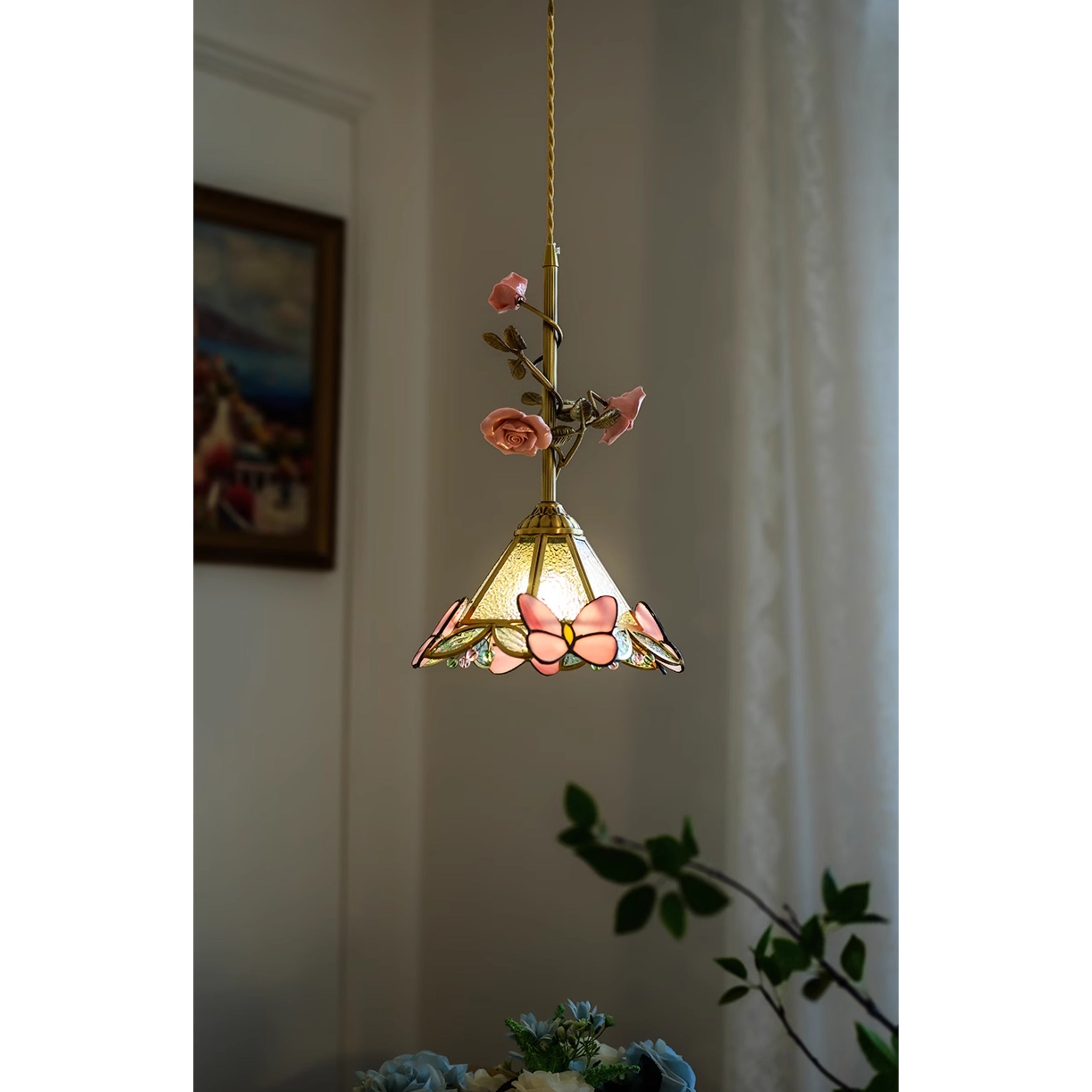 Ilsoris Lampe Pendentive Céramique Verre Rose Créativité Individuelle - Neutralighting