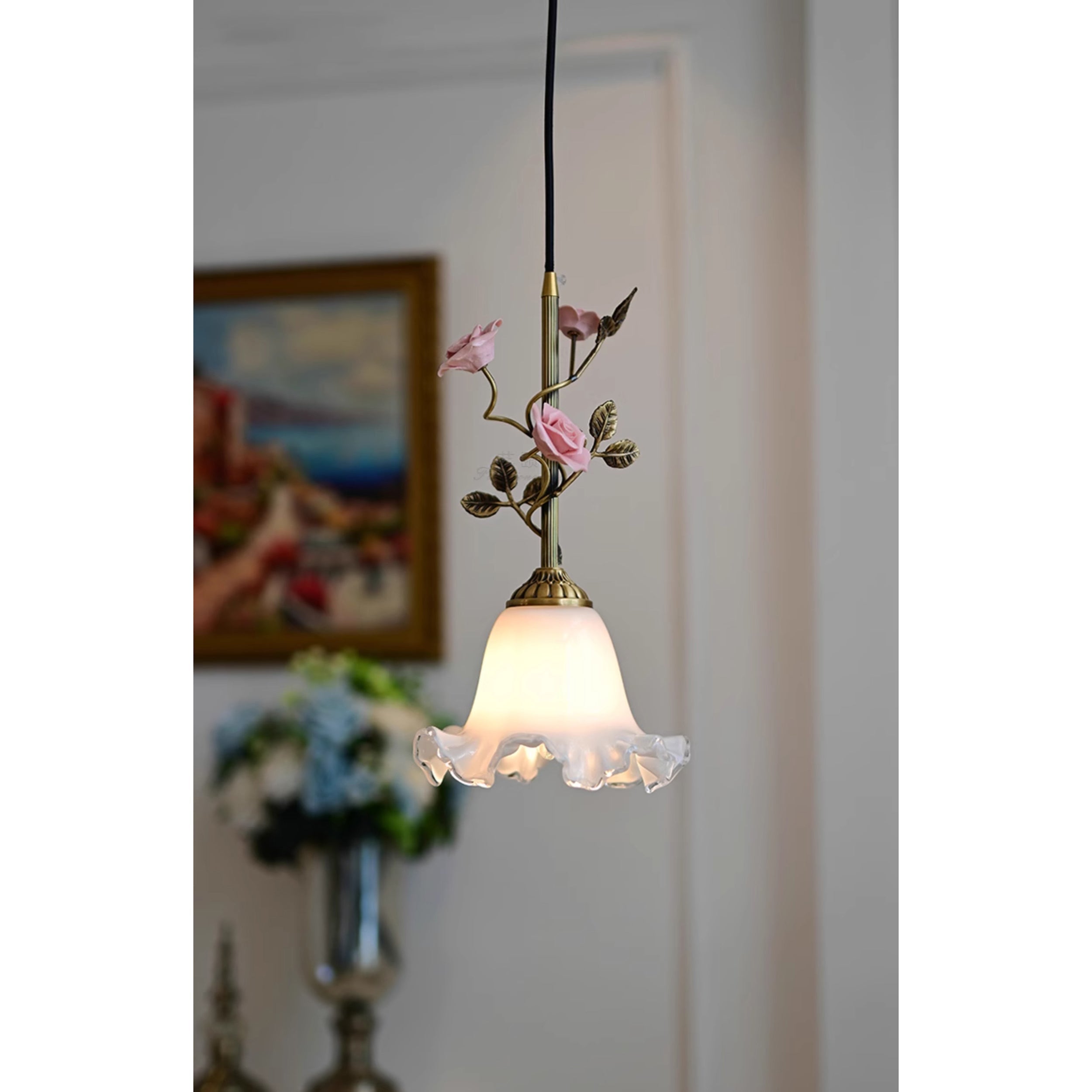 Ilsoris Lampe Pendentive Céramique Verre Rose Créativité Individuelle - Neutralighting