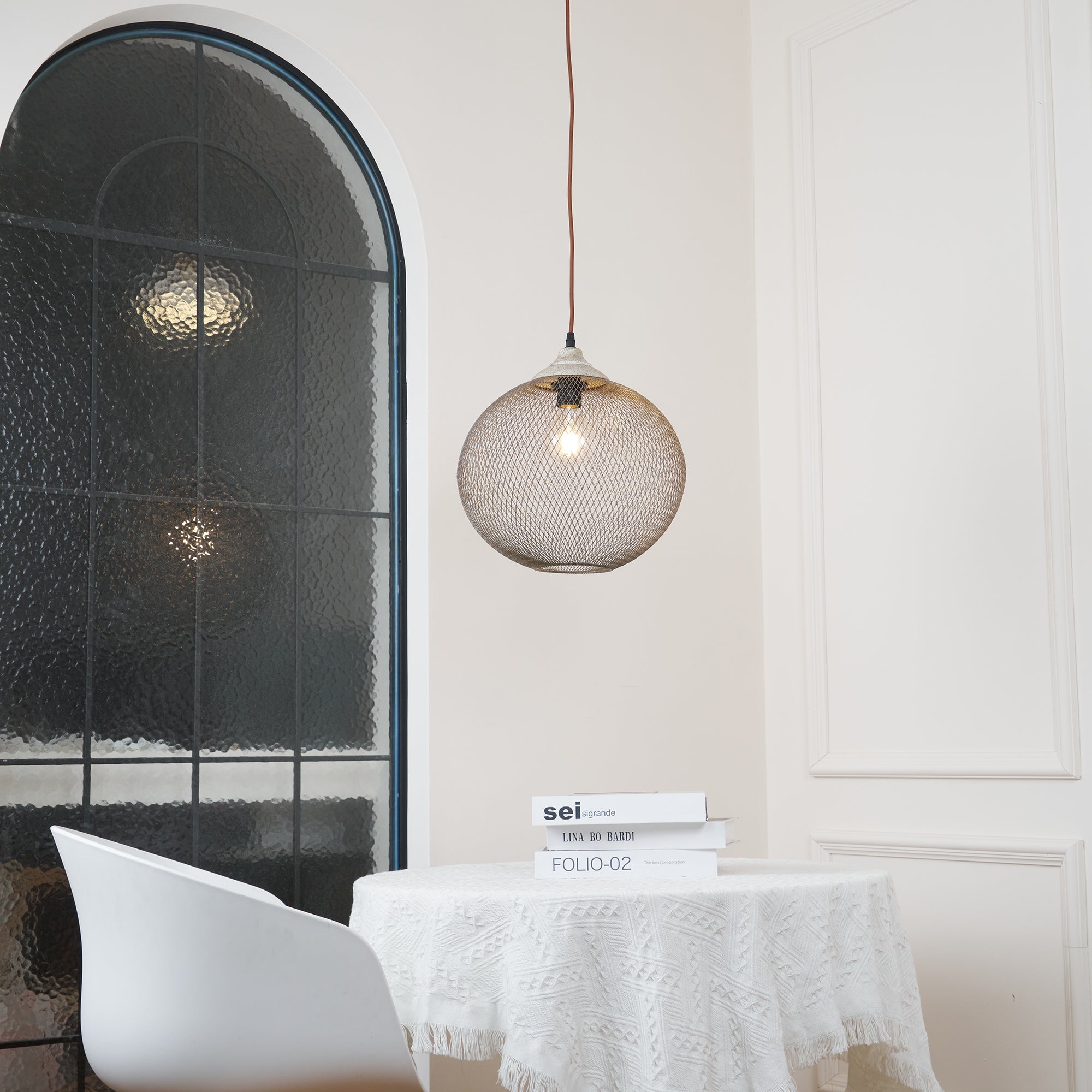 Aursorir Modern Minimalist Mesh Metal Pendant Lamp - Lamp Copper