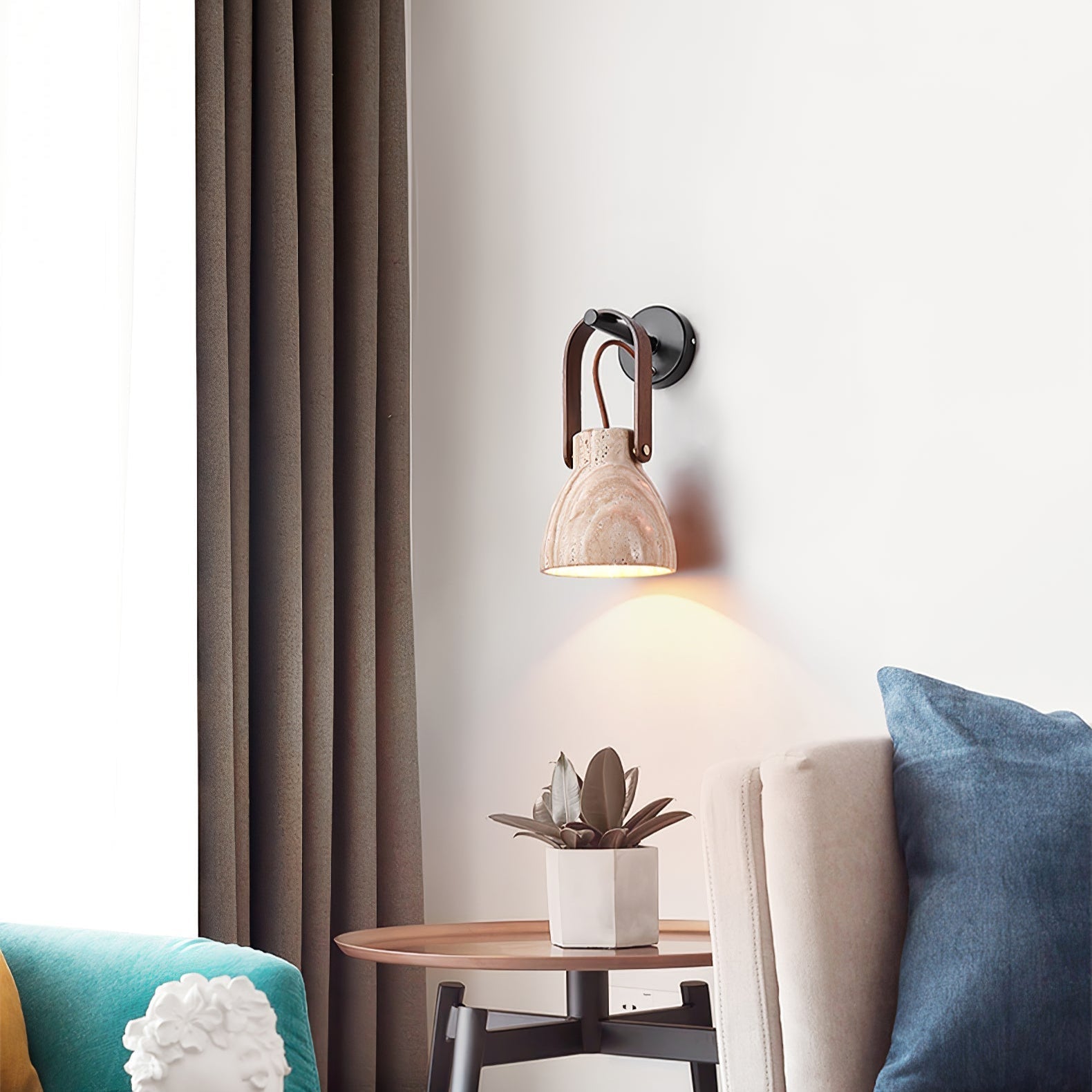 VeraApplique Murale Lanterne en Travertin - Neutralighting