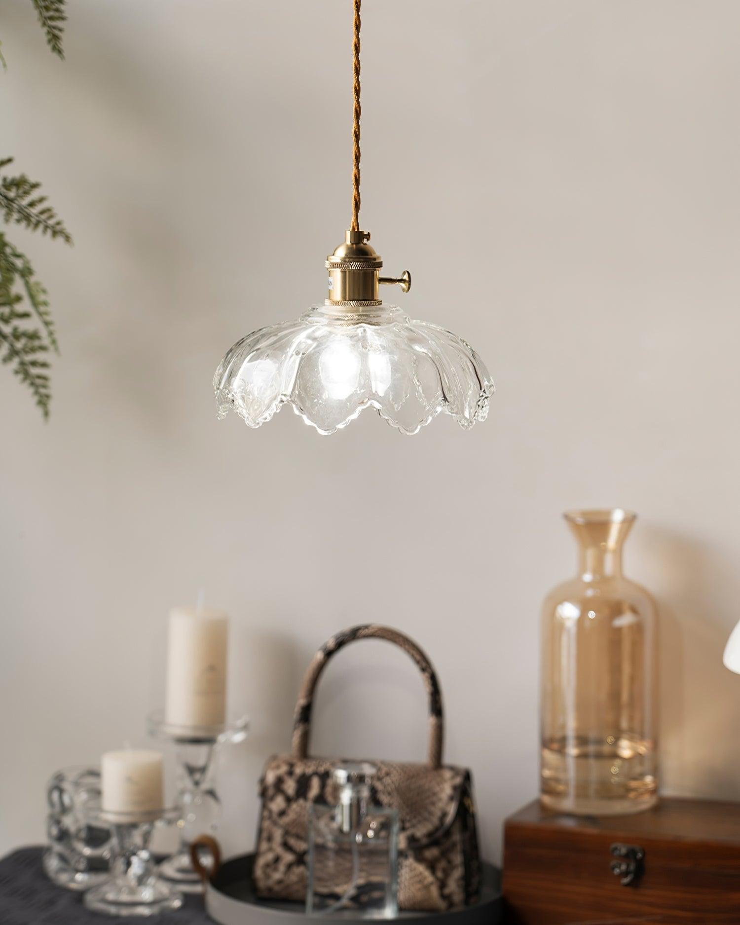 Limea Green Glass Flower Pendant Light - Letslighting