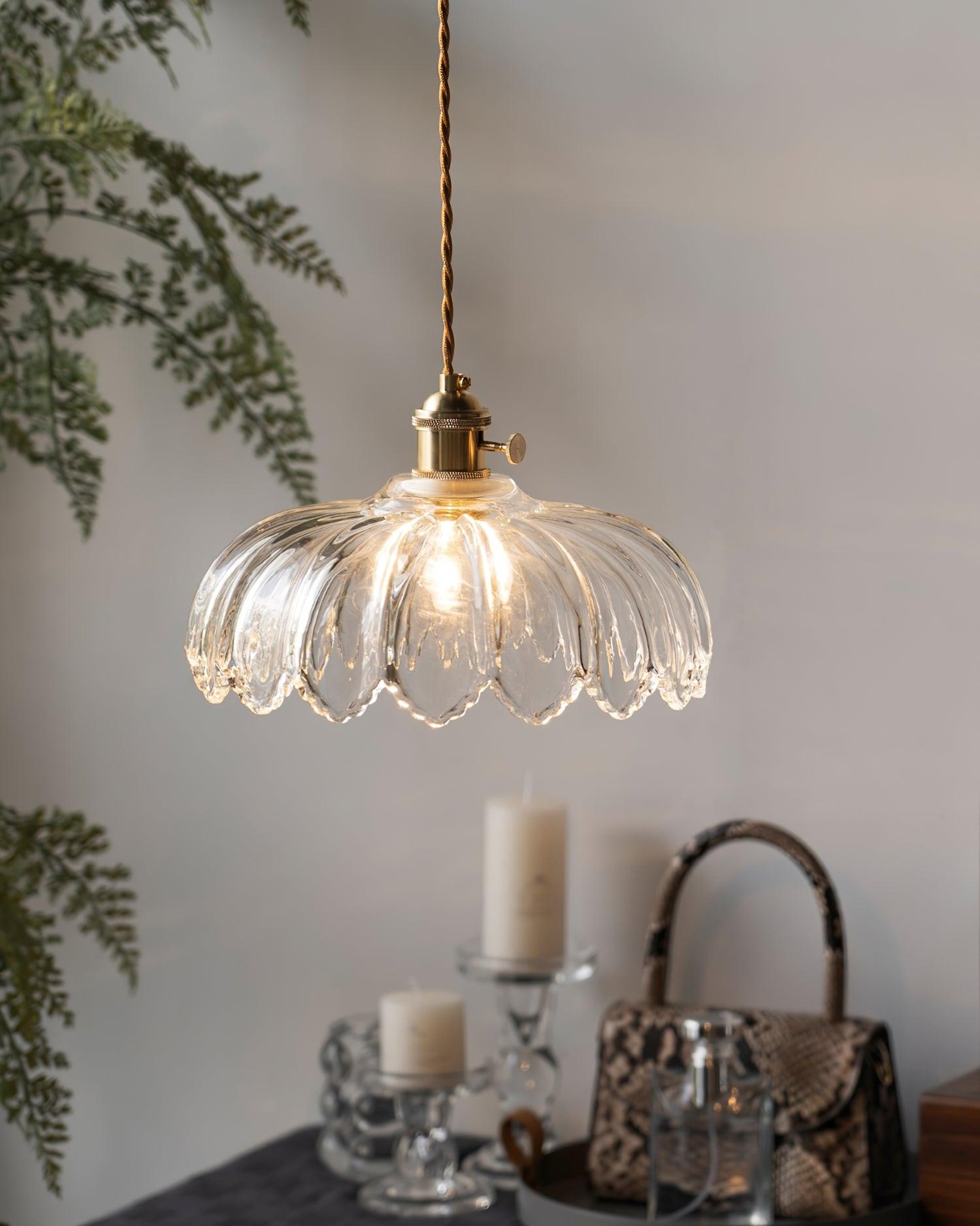 Limea Green Glass Flower Pendant Light - Letslighting