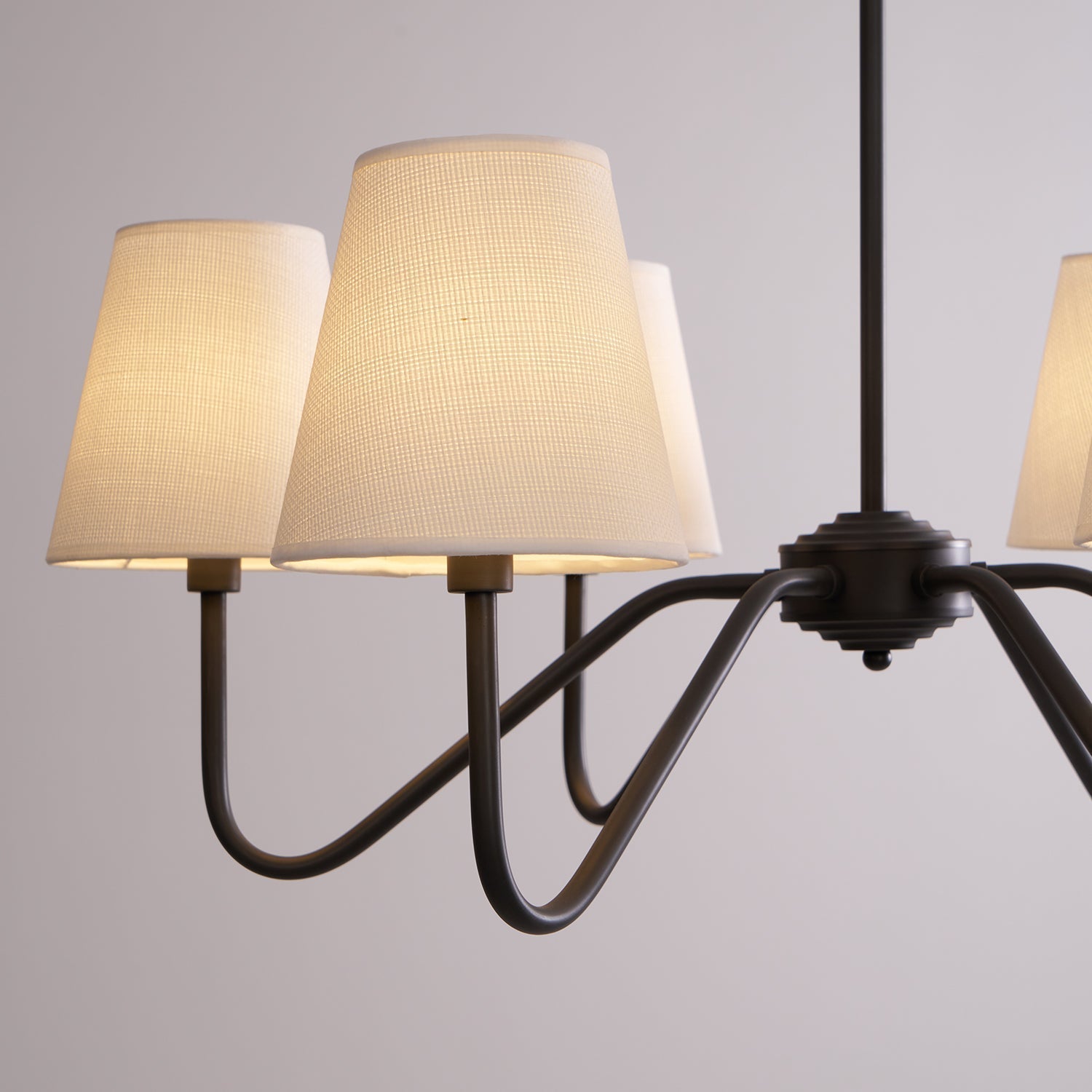 Lassen Chandelier Black Curved Arms Modern - Letslighting