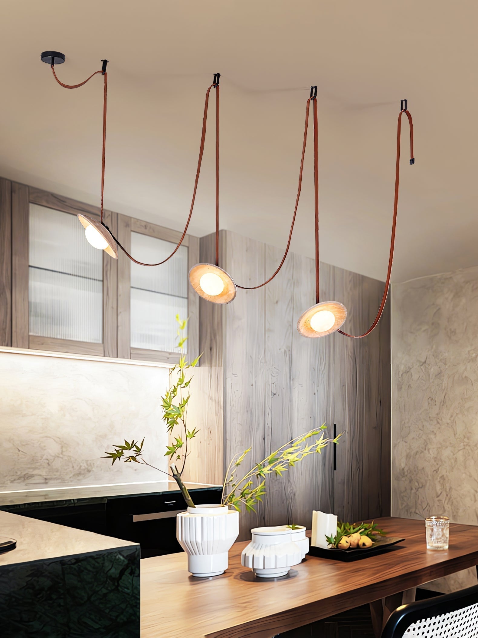 Ulsoryra Organique Travertin Pendentif Lumière Grappe - Neutralighting