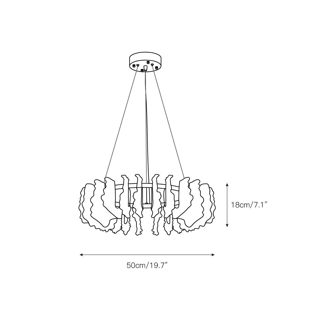 Chandelier en Verre et Acrylique de Luxe Ulcarir Feuille - Neutralighting