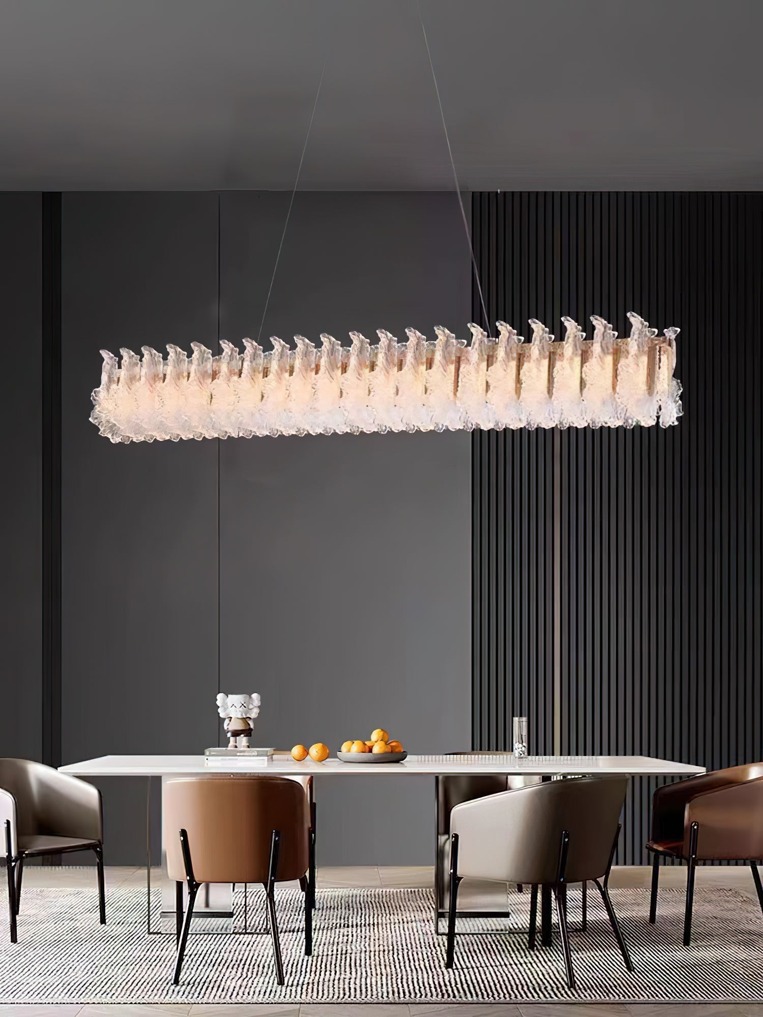 Chandelier en Verre et Acrylique de Luxe Ulcarir Feuille - Neutralighting