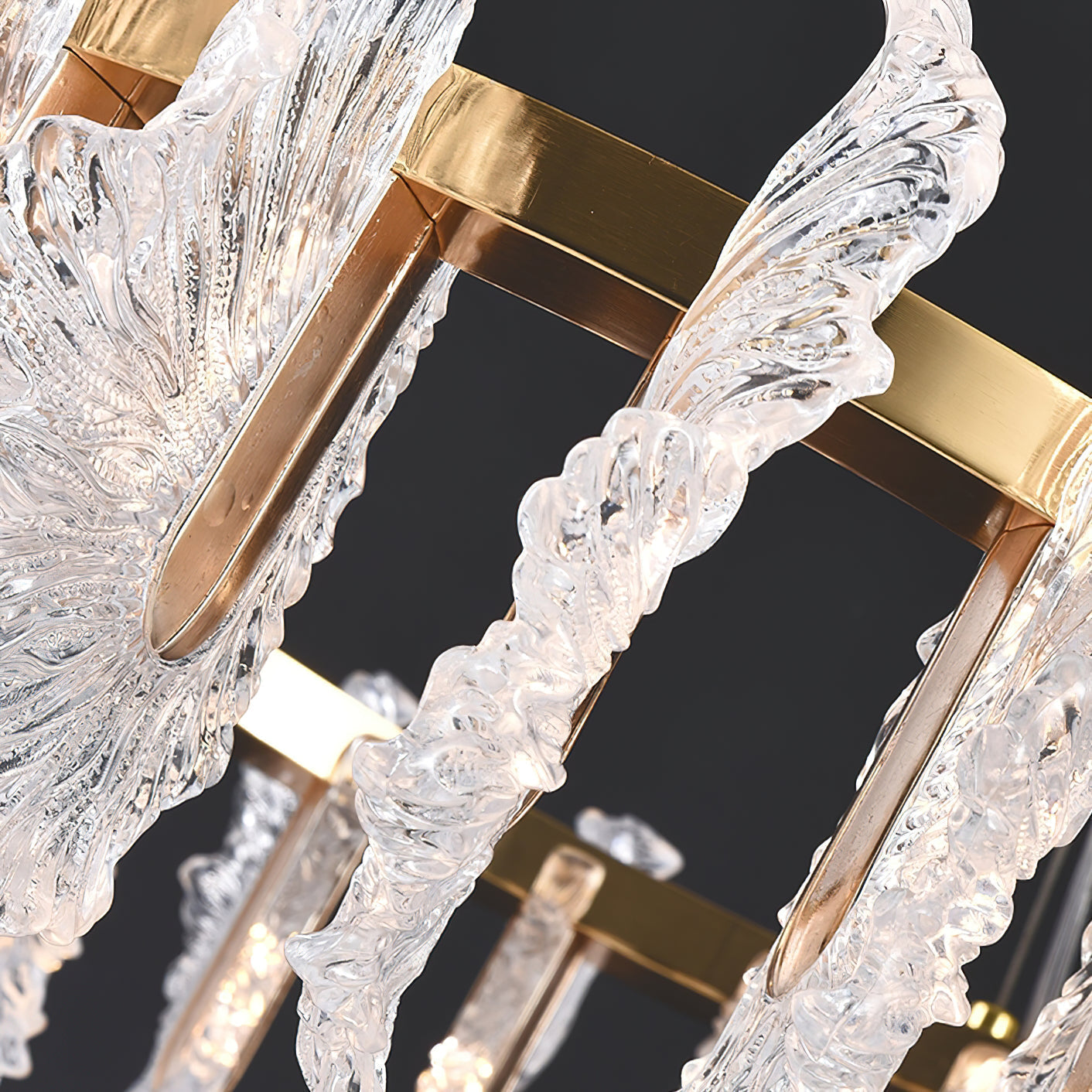 Chandelier en Verre et Acrylique de Luxe Ulcarir Feuille - Neutralighting