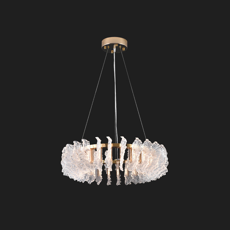 Chandelier en Verre et Acrylique de Luxe Ulcarir Feuille - Neutralighting