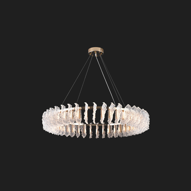Chandelier en Verre et Acrylique de Luxe Ulcarir Feuille - Neutralighting