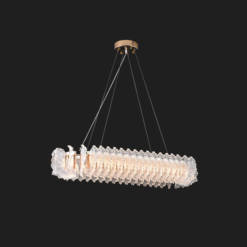 Chandelier en Verre et Acrylique de Luxe Ulcarir Feuille - Neutralighting