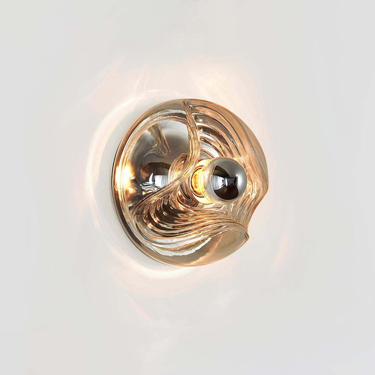 Wall Lamp Swirl Texture Clear Amber Smoke Gray Modern Accent - Letslighting