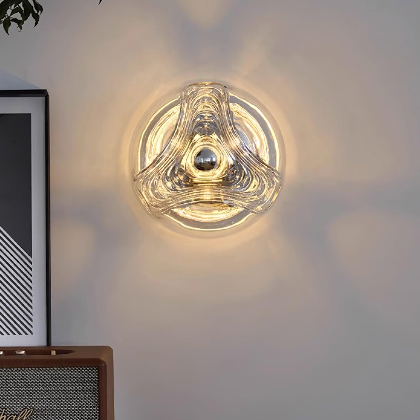 Wall Lamp Swirl Texture Clear Amber Smoke Gray Modern Accent - Letslighting