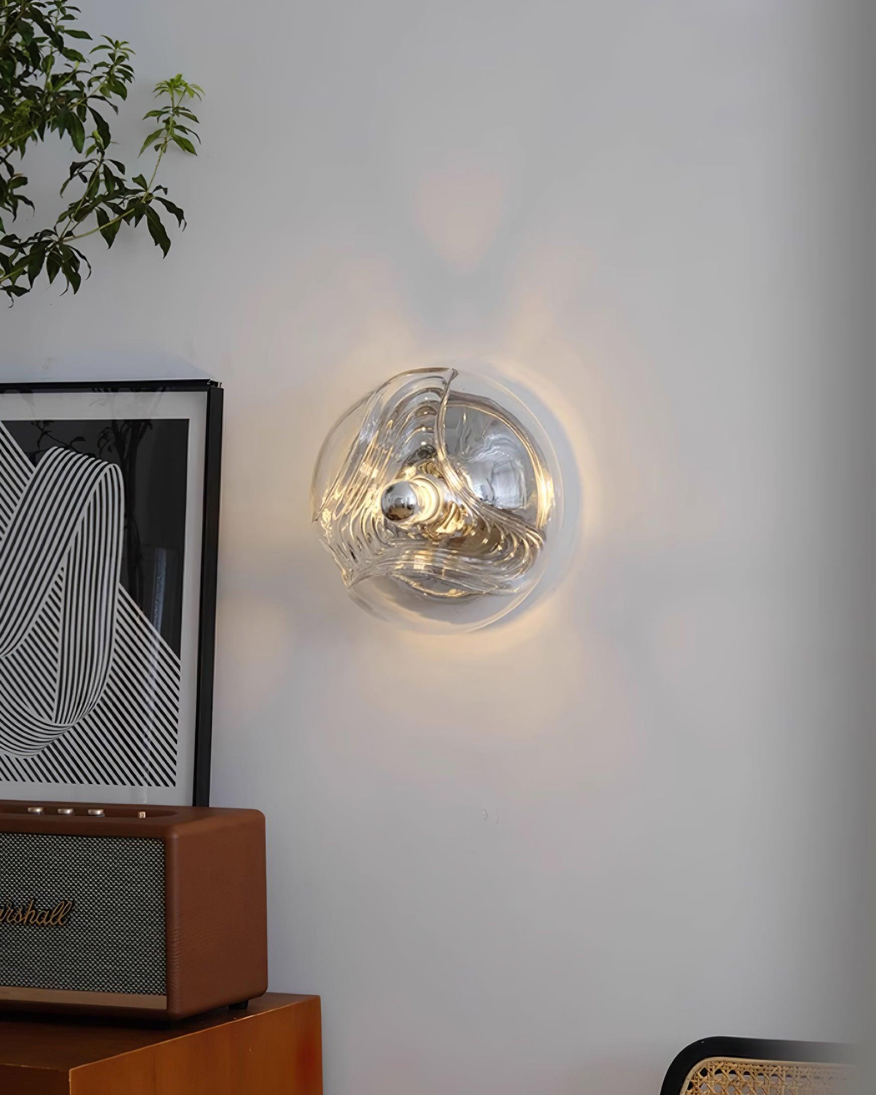 Wall Lamp Swirl Texture Clear Amber Smoke Gray Modern Accent - Letslighting