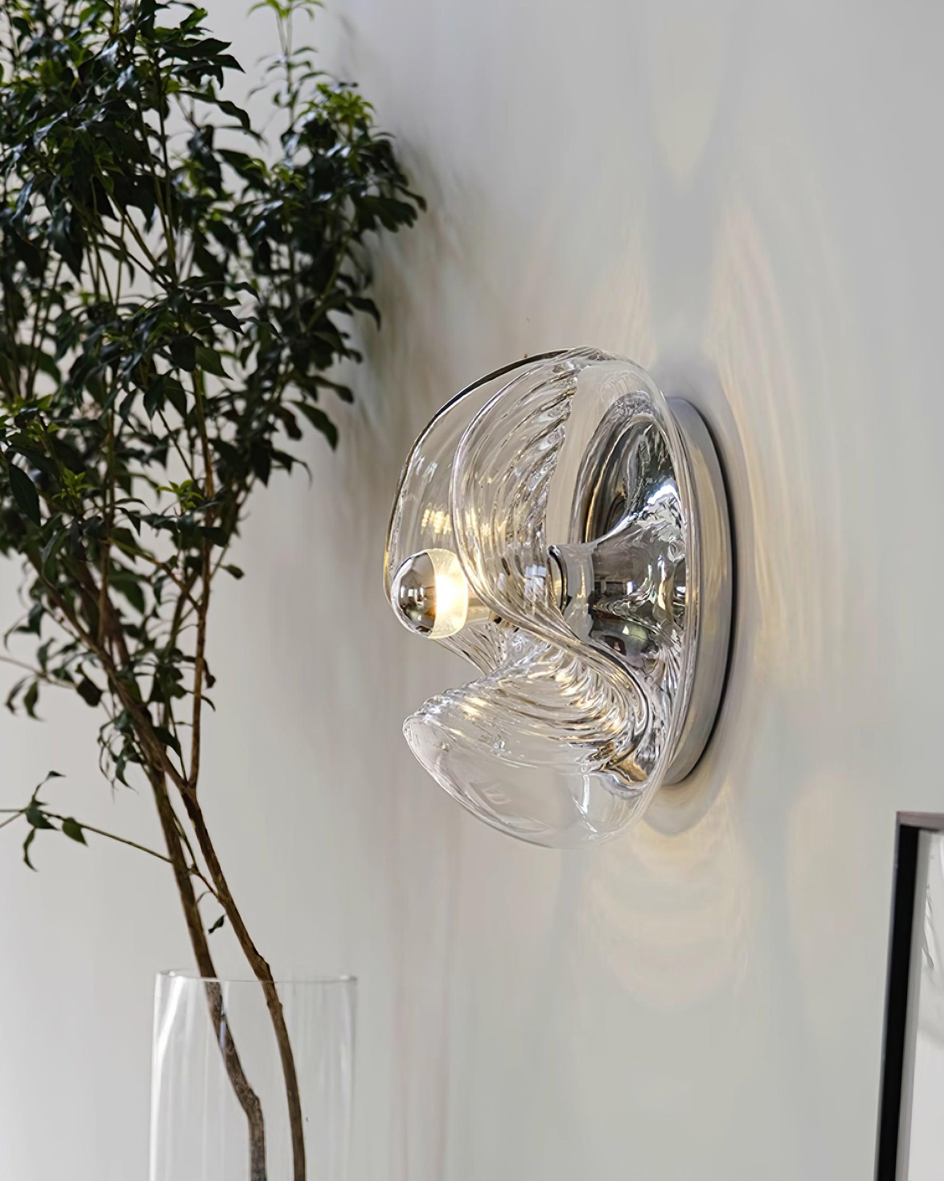 Wall Lamp Swirl Texture Clear Amber Smoke Gray Modern Accent - Letslighting