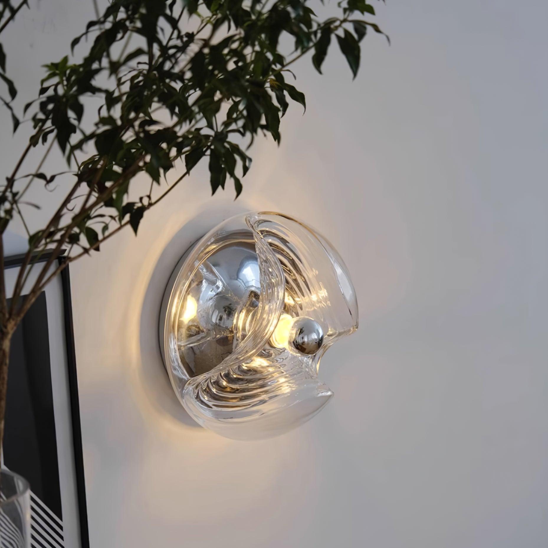 Wall Lamp Swirl Texture Clear Amber Smoke Gray Modern Accent - Letslighting