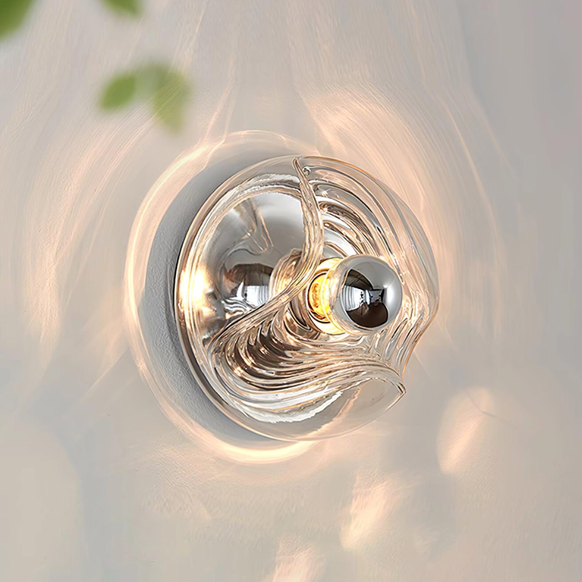 Wall Lamp Swirl Texture Clear Amber Smoke Gray Modern Accent - Letslighting
