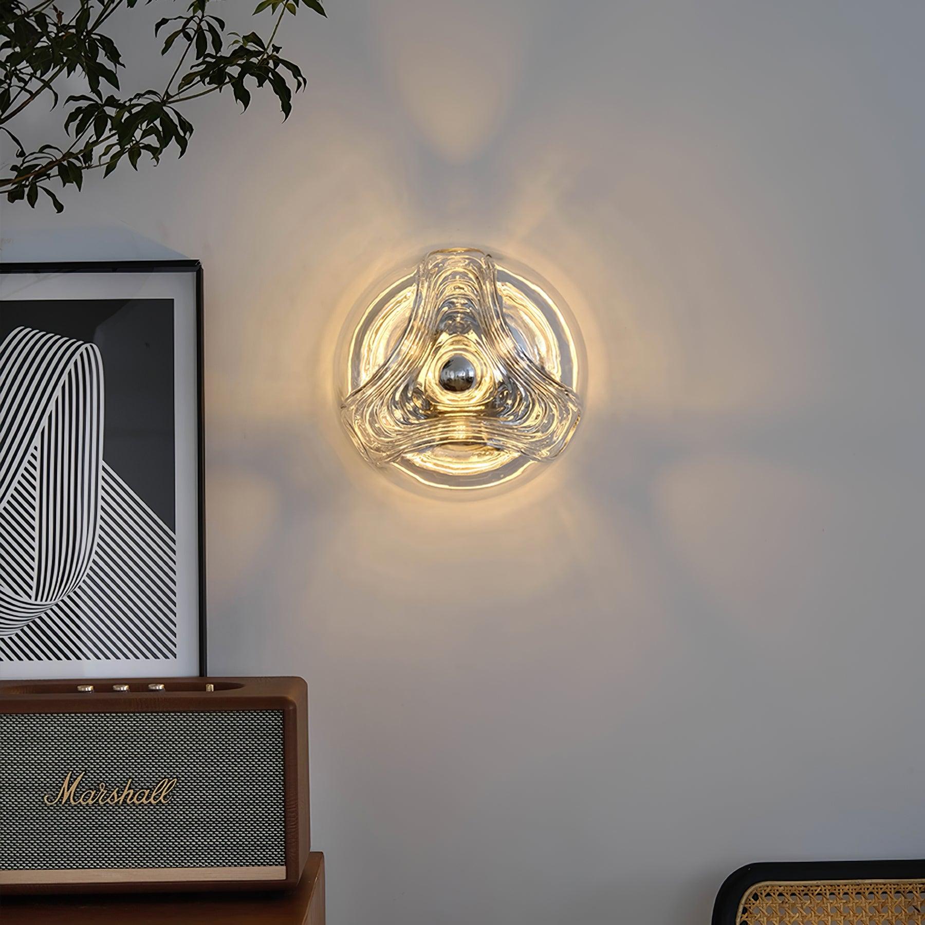 Wall Lamp Swirl Texture Clear Amber Smoke Gray Modern Accent - Letslighting