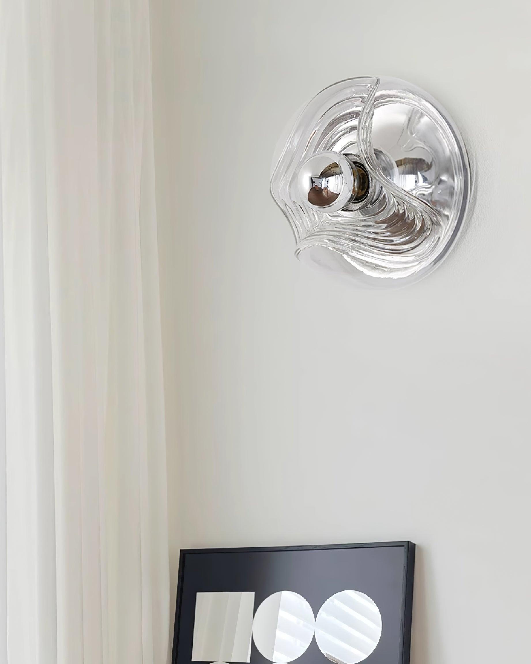 Wall Lamp Swirl Texture Clear Amber Smoke Gray Modern Accent - Letslighting