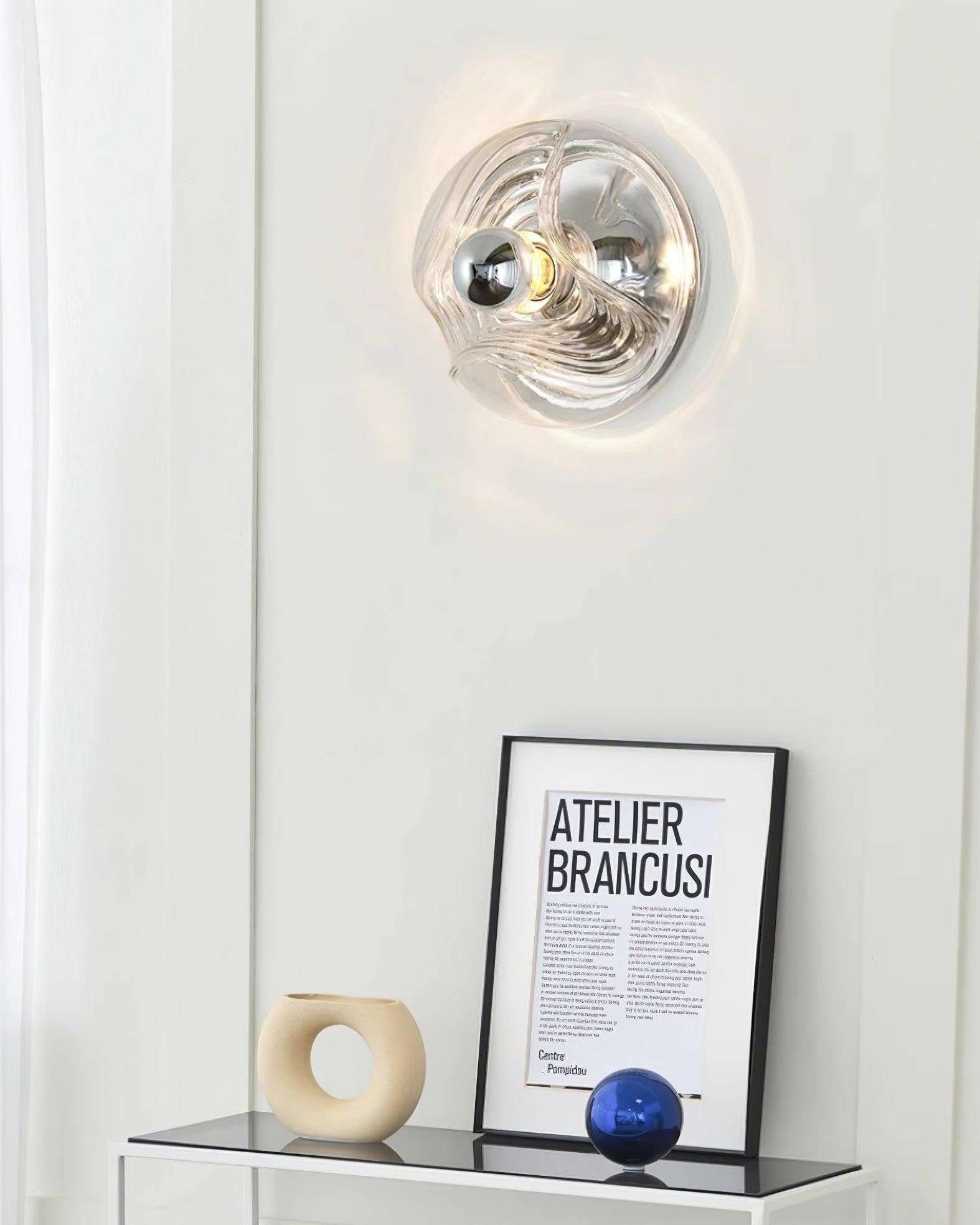 Wall Lamp Swirl Texture Clear Amber Smoke Gray Modern Accent - Letslighting