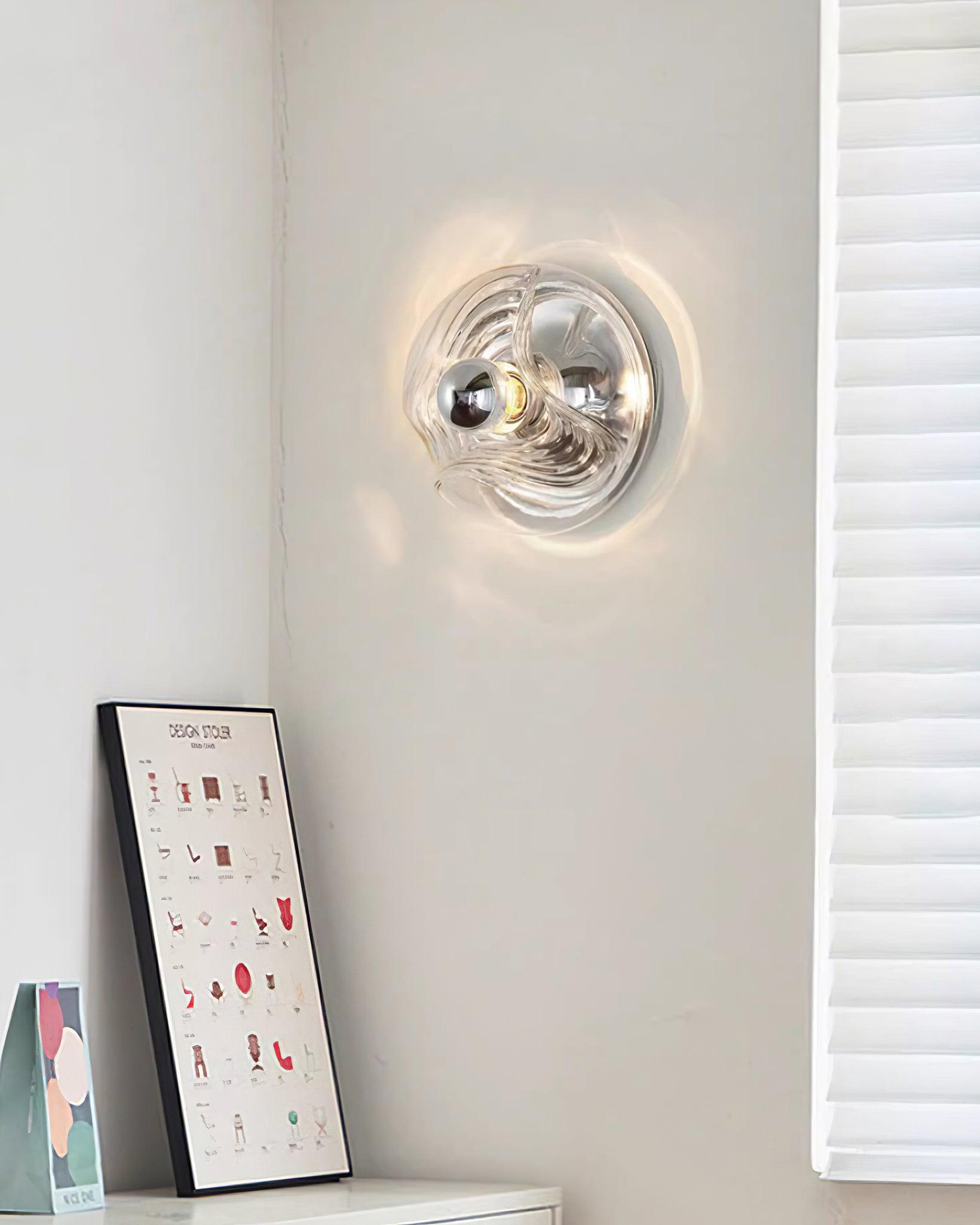 Wall Lamp Swirl Texture Clear Amber Smoke Gray Modern Accent - Letslighting