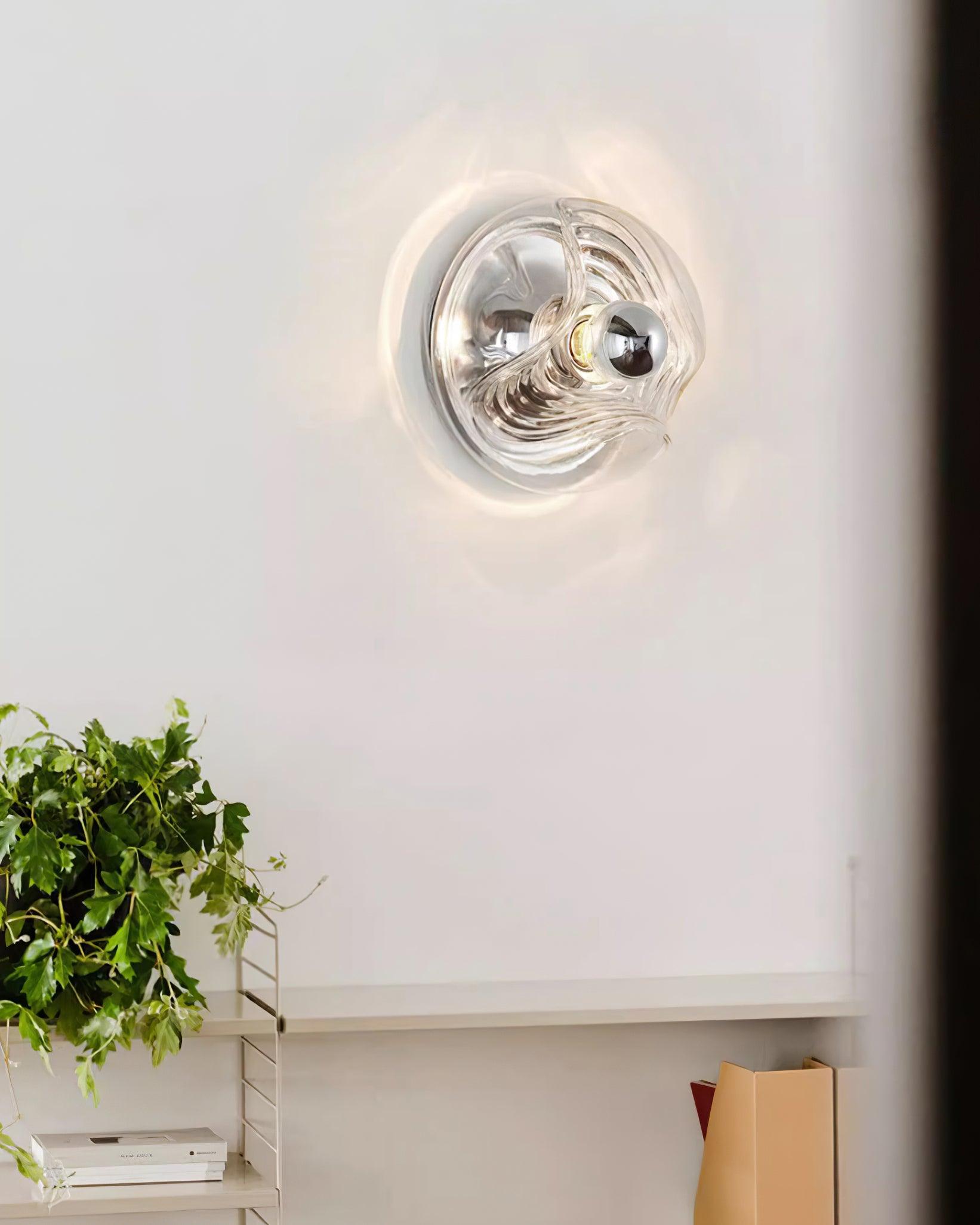 Wall Lamp Swirl Texture Clear Amber Smoke Gray Modern Accent - Letslighting