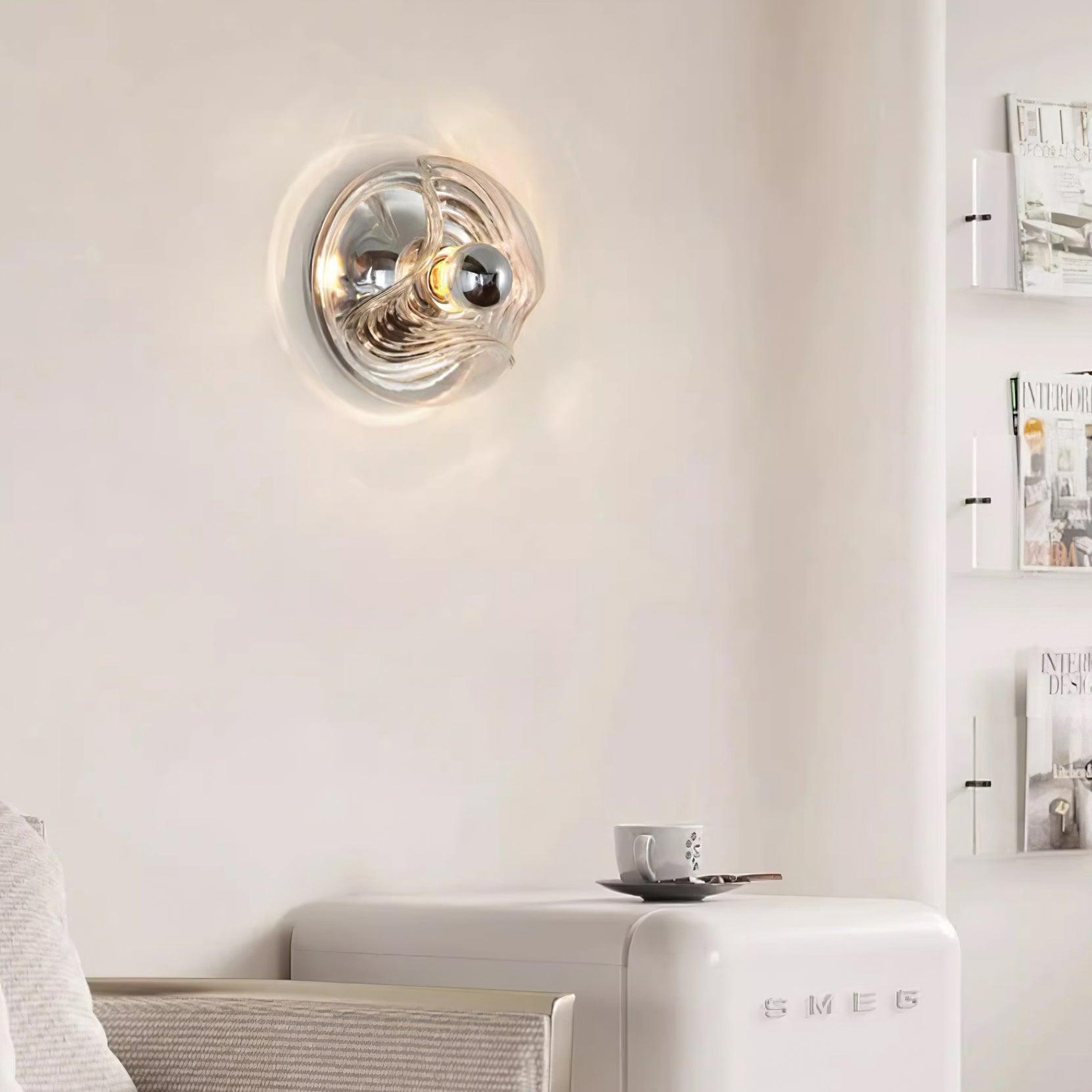 Wall Lamp Swirl Texture Clear Amber Smoke Gray Modern Accent - Letslighting