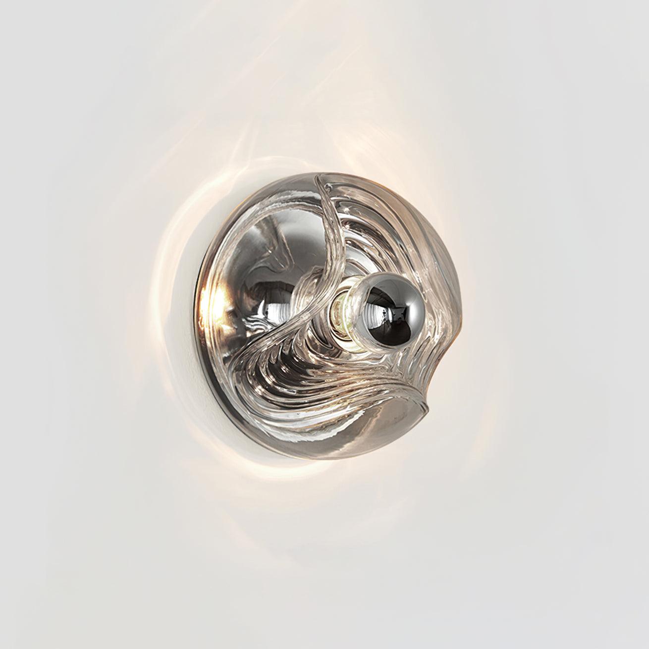 Wall Lamp Swirl Texture Clear Amber Smoke Gray Modern Accent - Letslighting