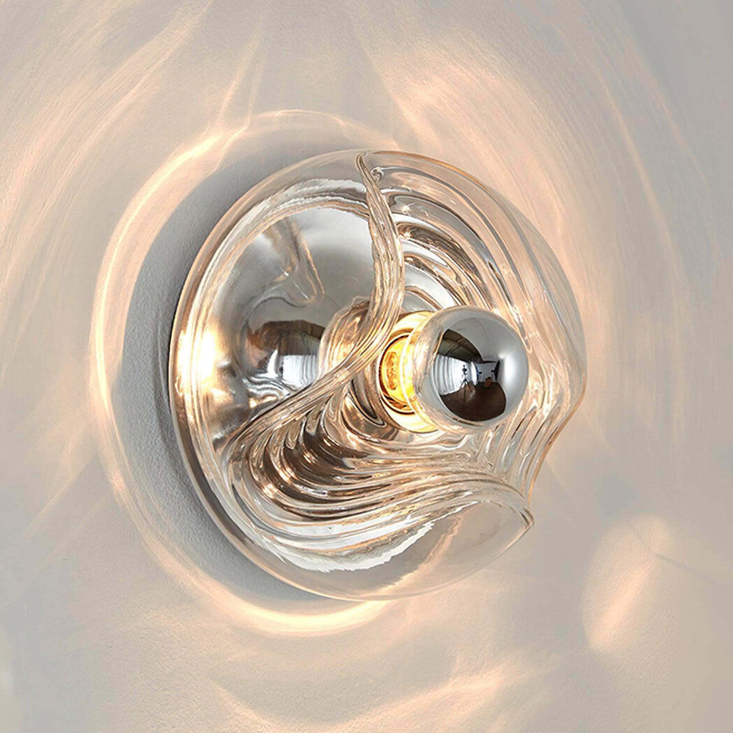 Wall Lamp Swirl Texture Clear Amber Smoke Gray Modern Accent - Letslighting