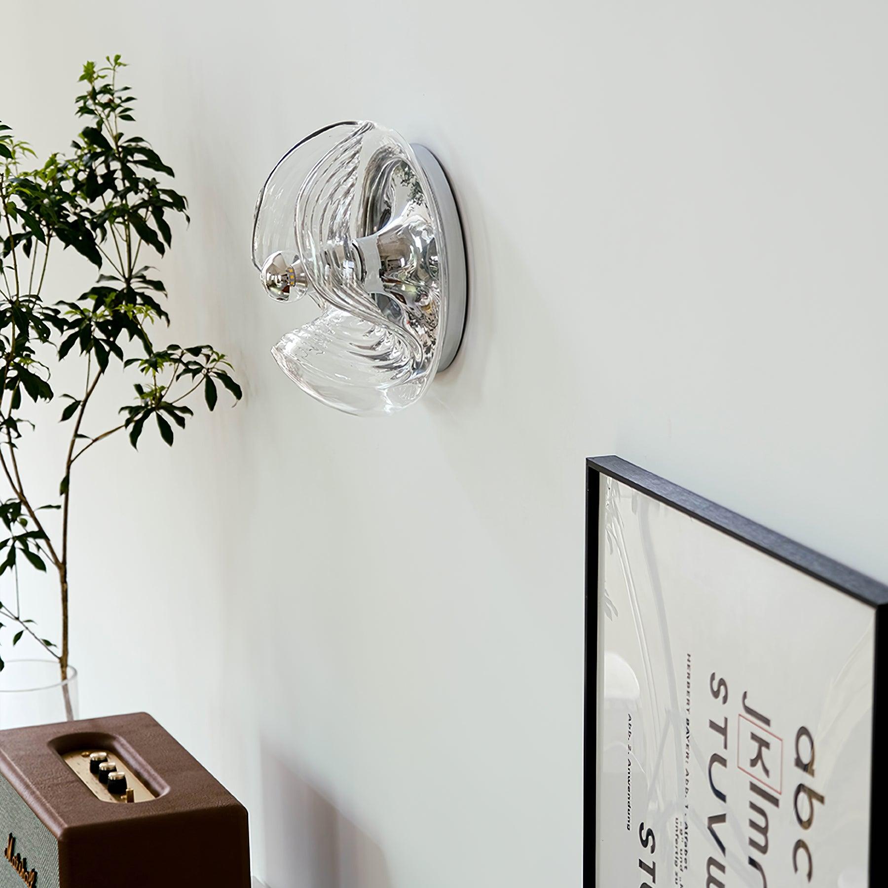 Wall Lamp Swirl Texture Clear Amber Smoke Gray Modern Accent - Letslighting