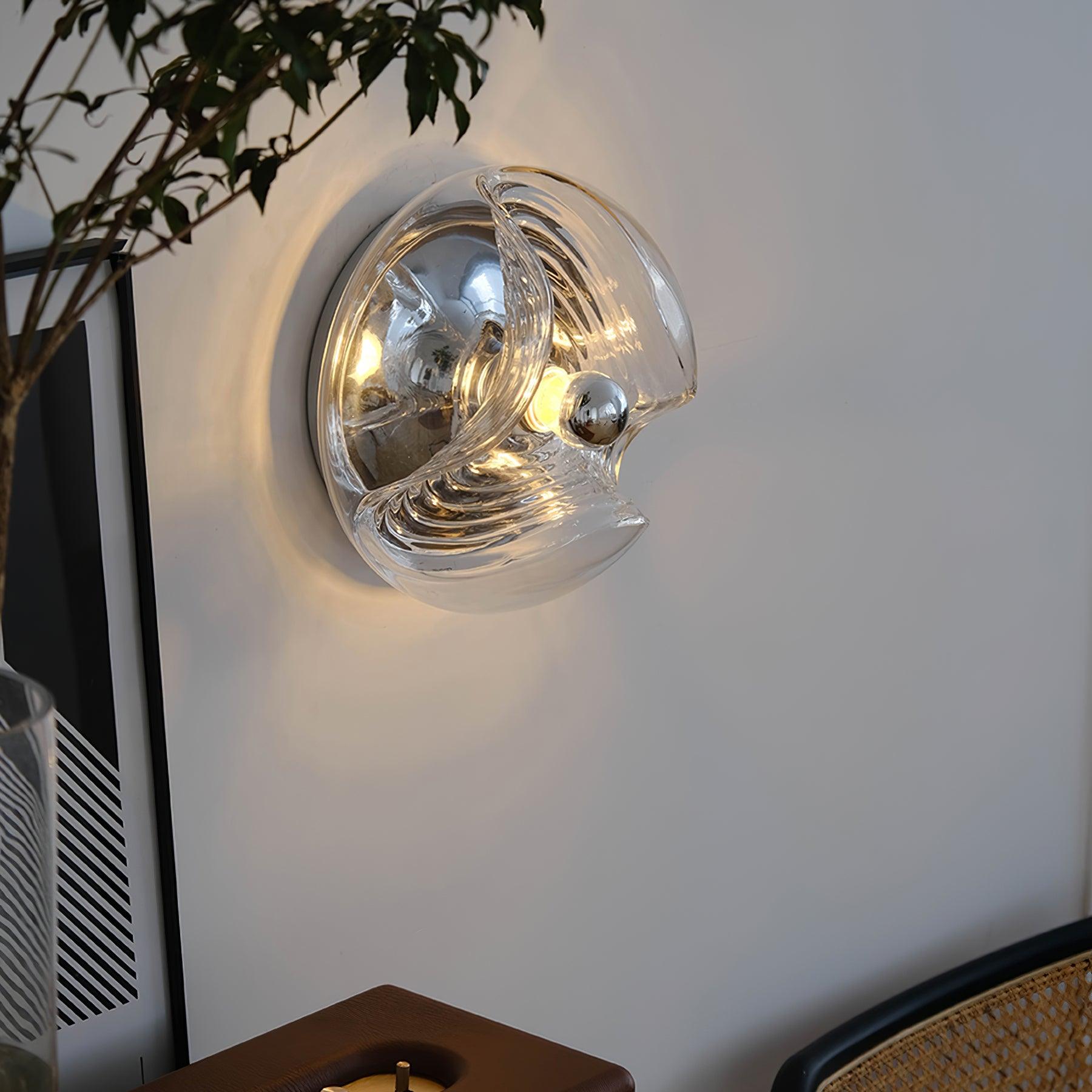 Wall Lamp Swirl Texture Clear Amber Smoke Gray Modern Accent - Letslighting