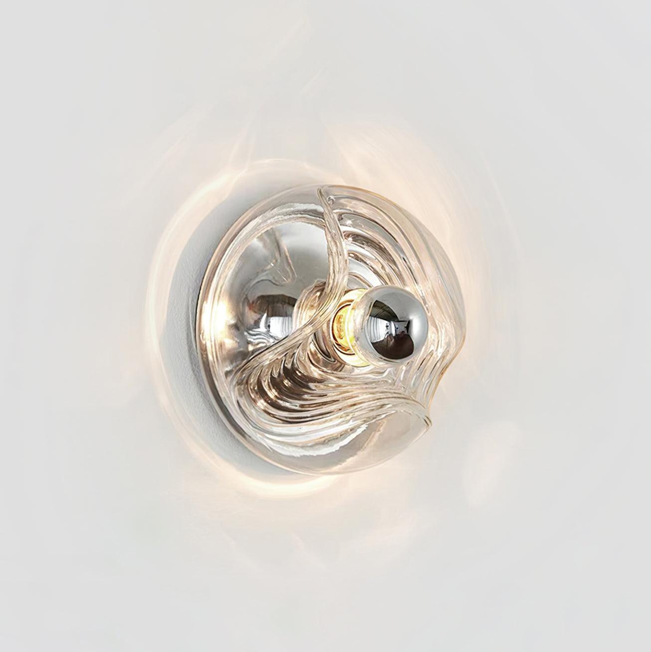 Wall Lamp Swirl Texture Clear Amber Smoke Gray Modern Accent - Letslighting