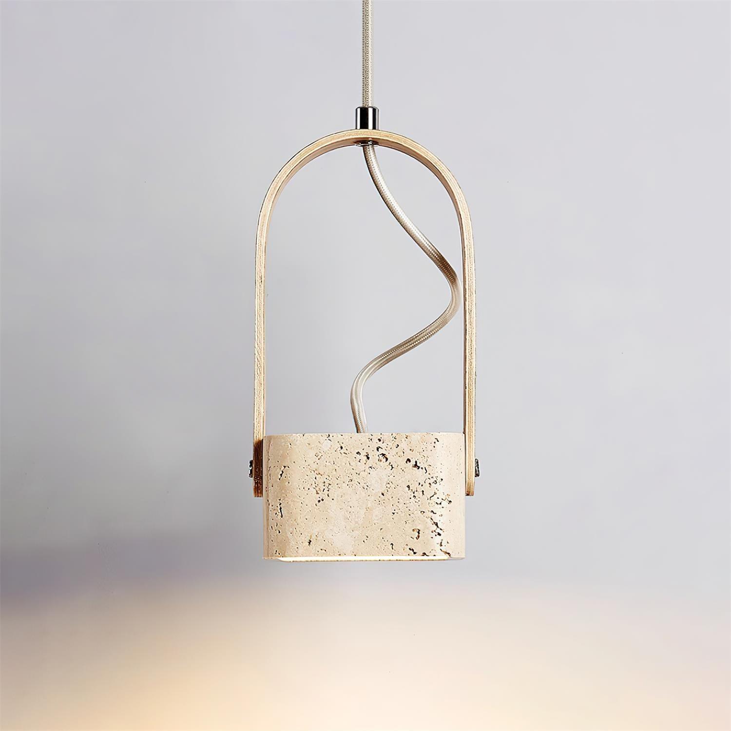 Cesta Suspension Carré Jaune Travertin - Neutralighting