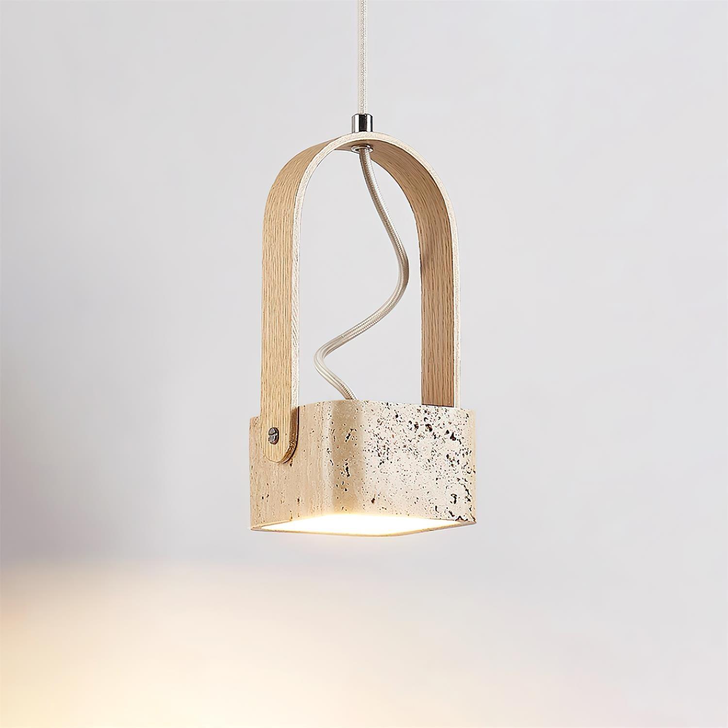 Cesta Suspension Carré Jaune Travertin - Neutralighting