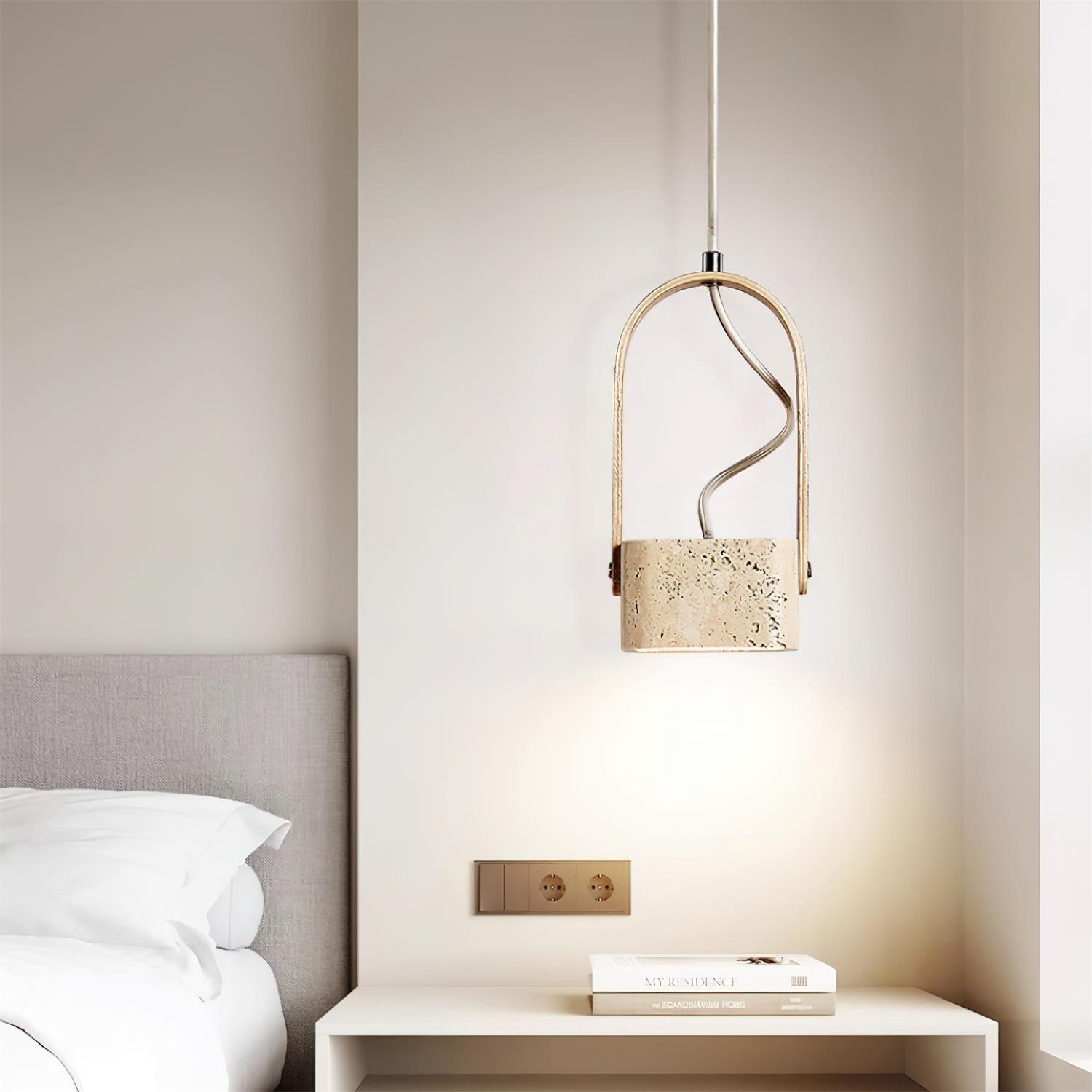 Cesta Suspension Carré Jaune Travertin - Neutralighting