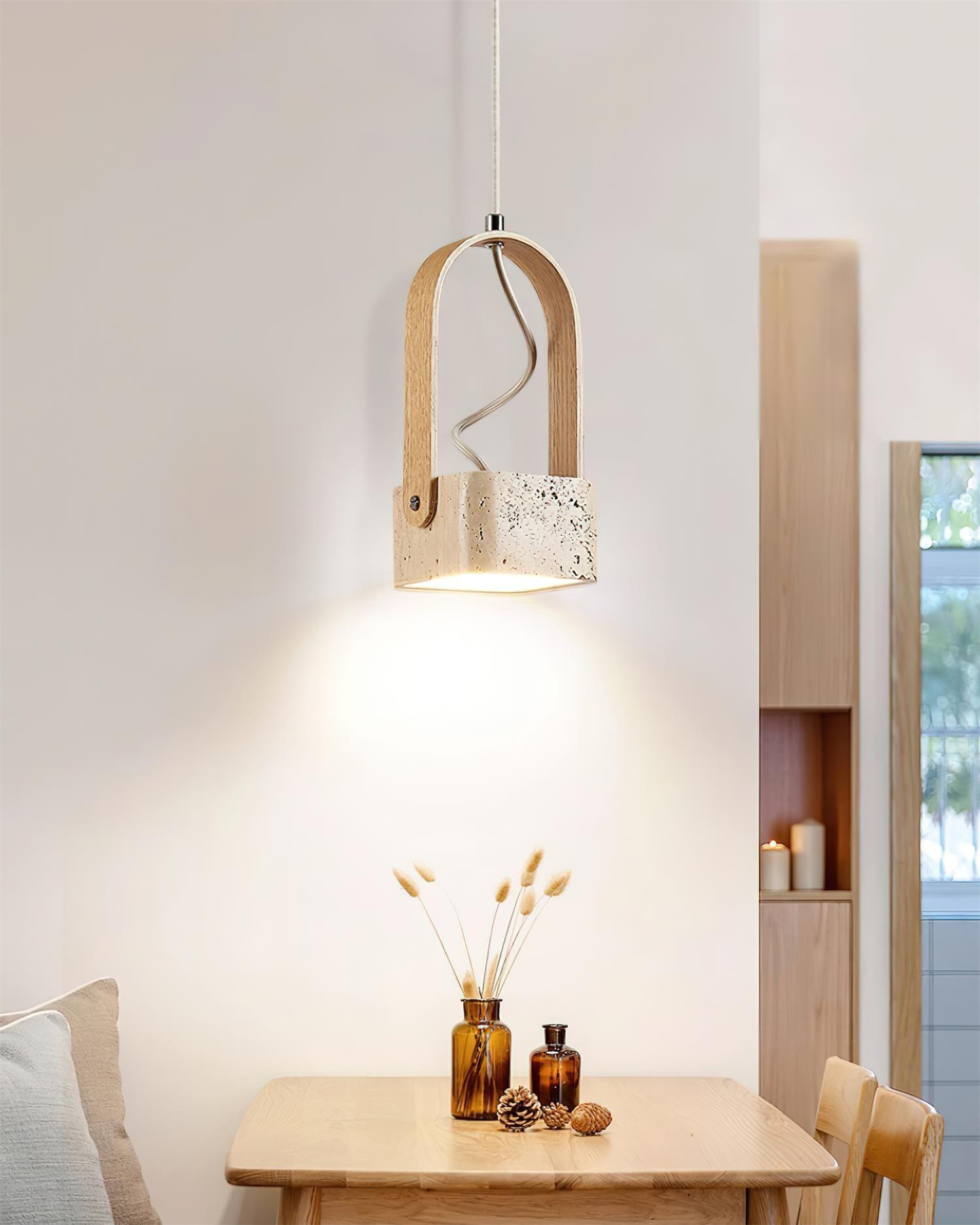 Cesta Suspension Carré Jaune Travertin - Neutralighting