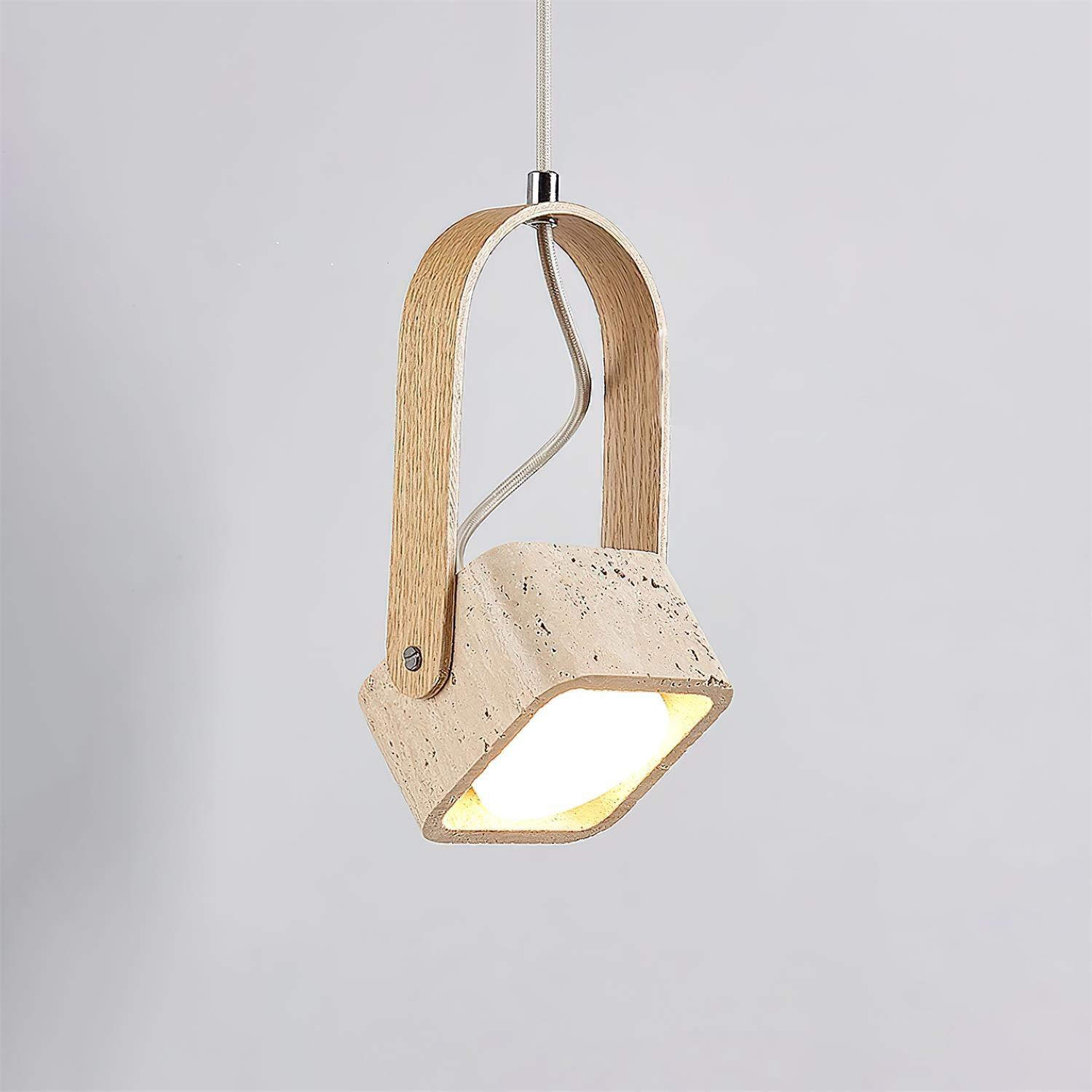 Cesta Suspension Carré Jaune Travertin - Neutralighting
