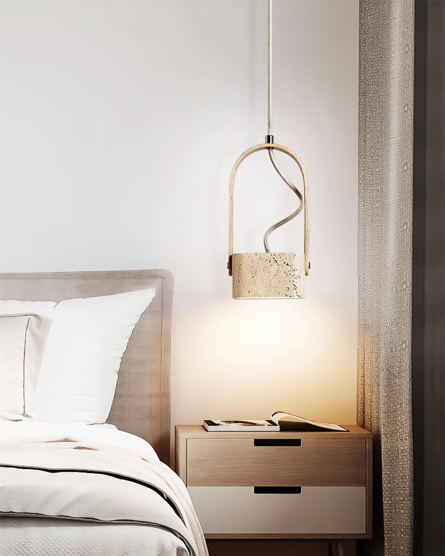 Cesta Suspension Carré Jaune Travertin - Neutralighting