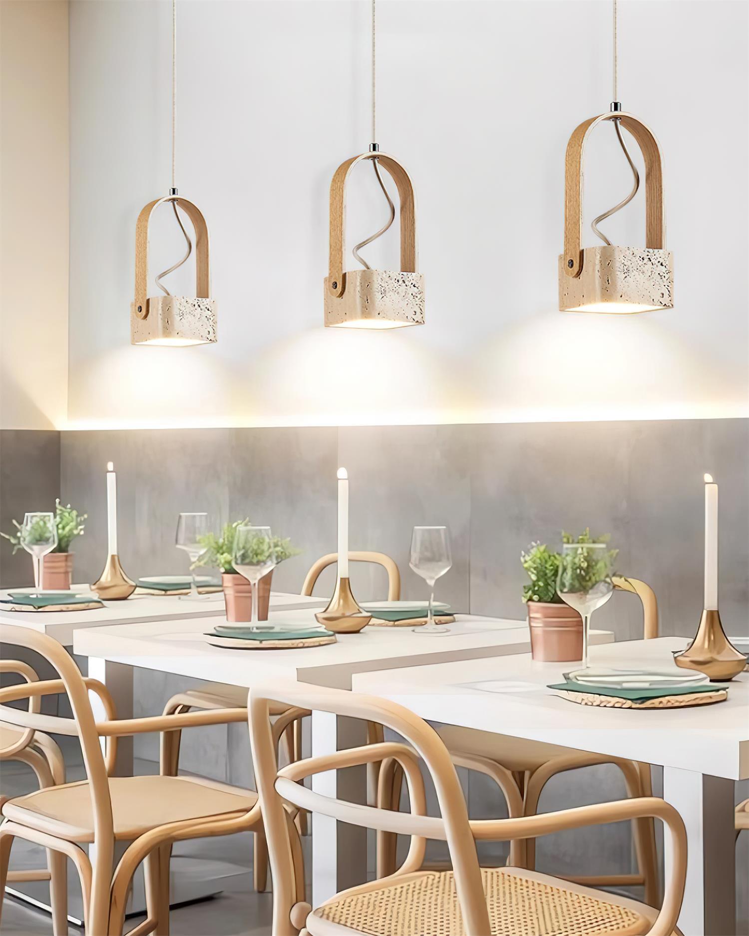 Cesta Suspension Carré Jaune Travertin - Neutralighting