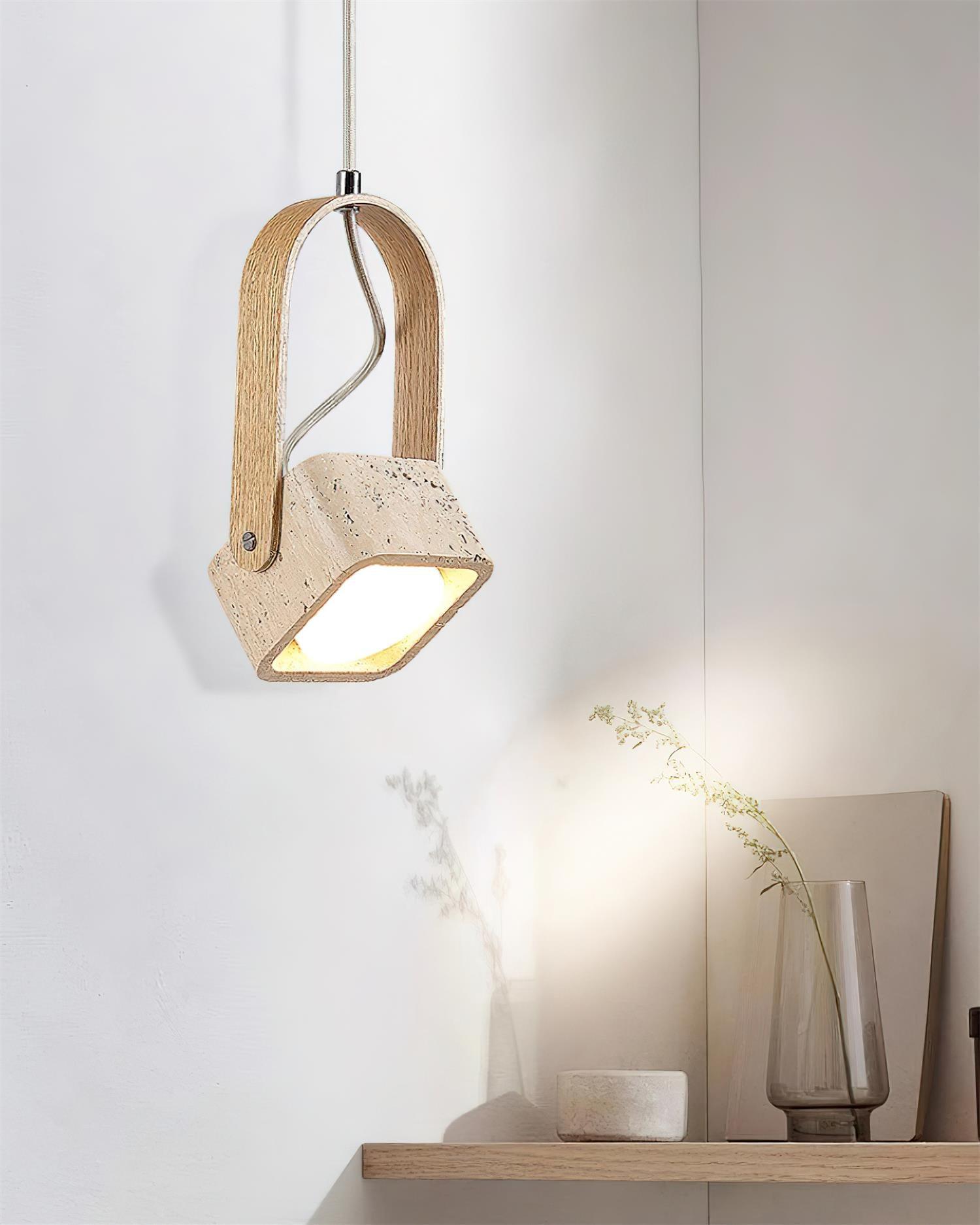 Cesta Suspension Carré Jaune Travertin - Neutralighting