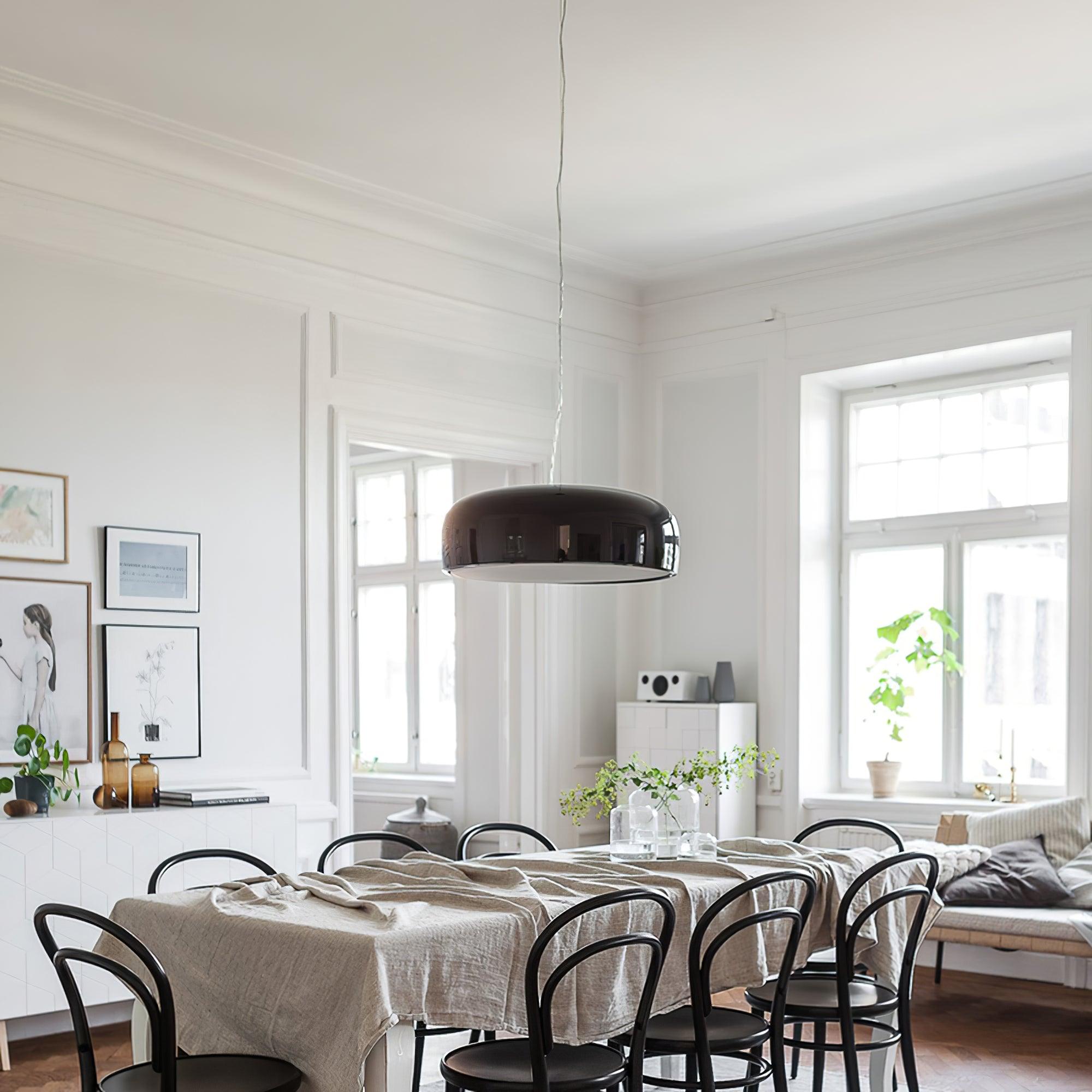 Letifly Lustre Pendentif Dôme Noir Brillant - Neutralighting
