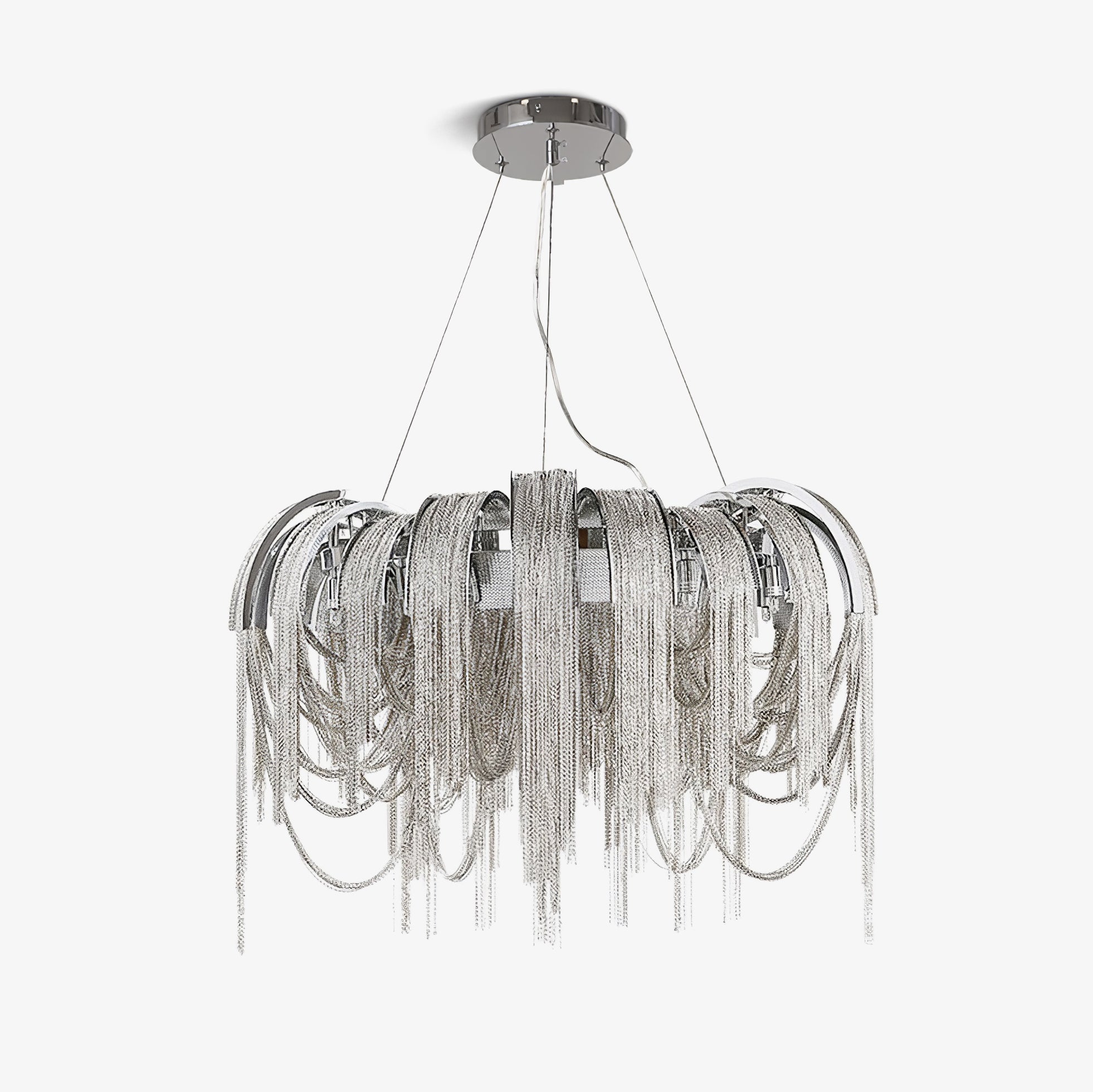 Lustra Lustre Superposé Chaîne Nickel Luxe - Neutralighting