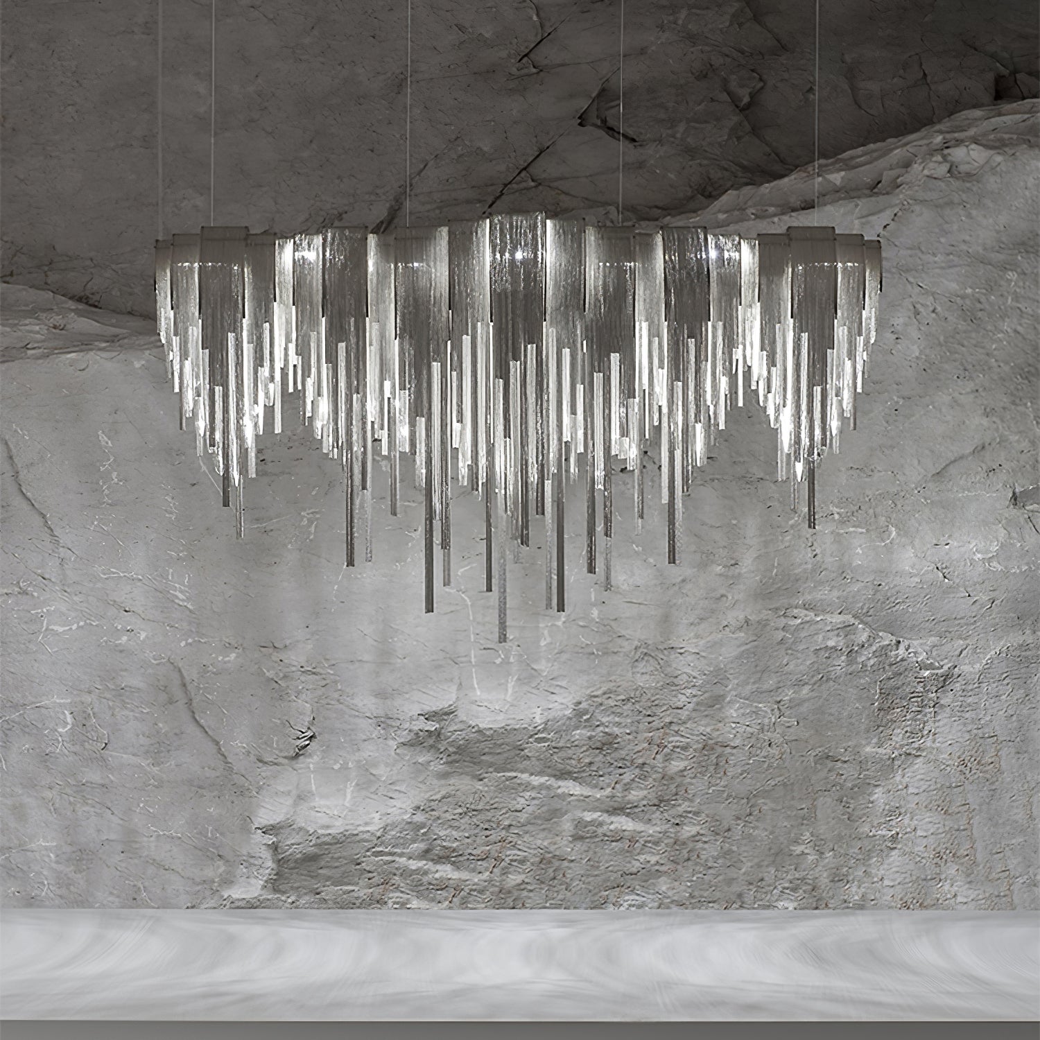 Lustra Lustre Superposé Chaîne Nickel Luxe - Neutralighting