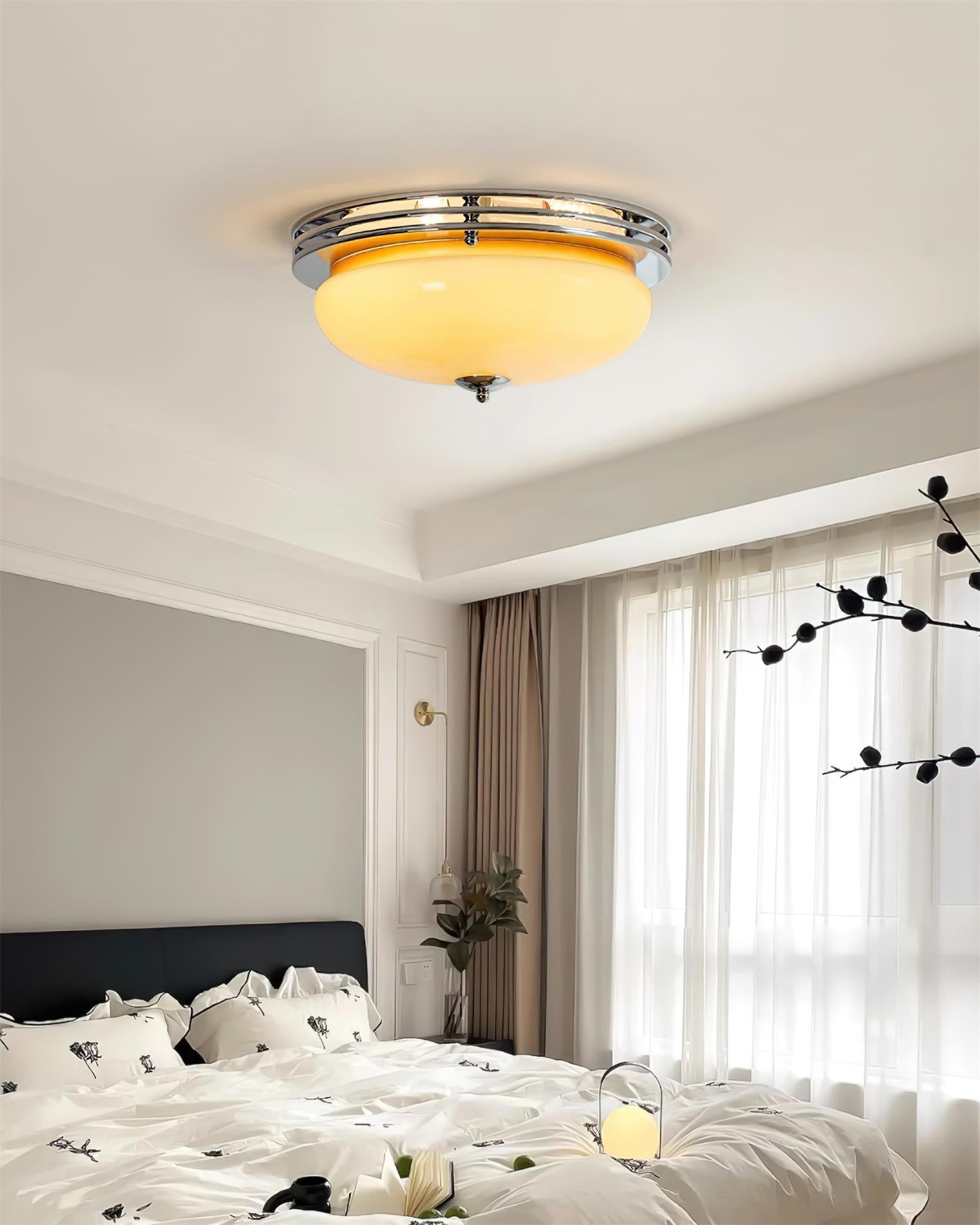 Plafonnier Baldaquin Verre Ombre Classique Rond Moderne - Neutralighting